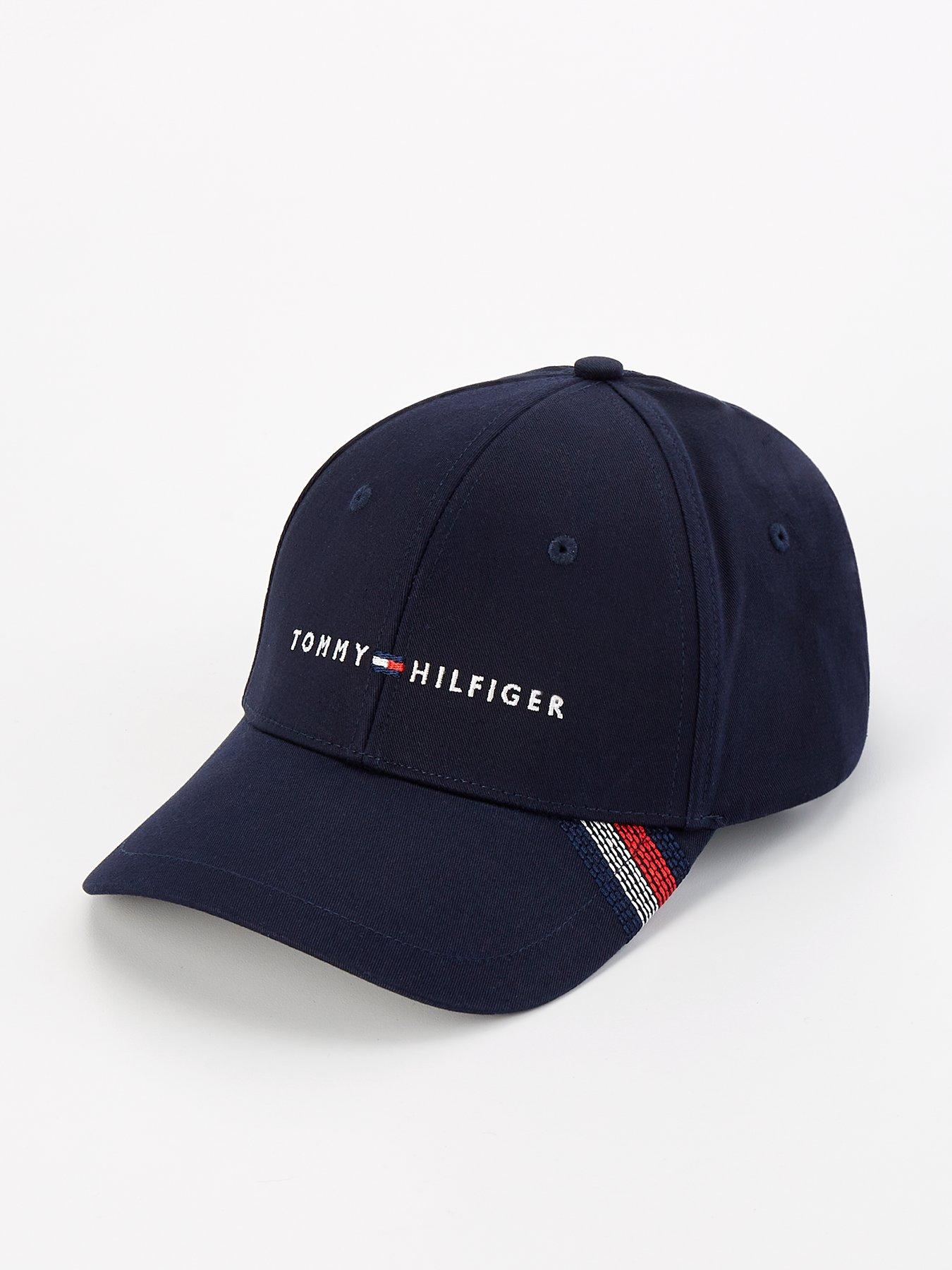 tommy-hilfiger-tommy-hilfiger-linear-logo-stripe-trim-baseball-cap-navy