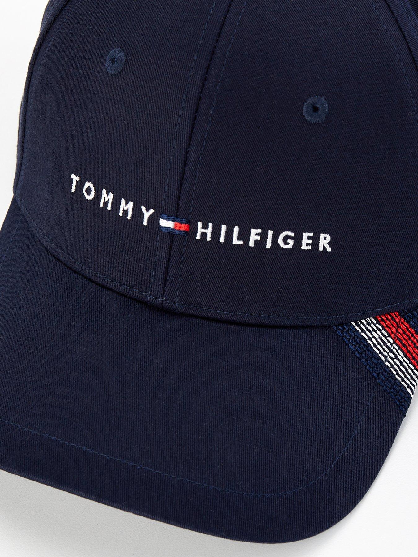 tommy-hilfiger-tommy-hilfiger-linear-logo-stripe-trim-baseball-cap-navyoutfit