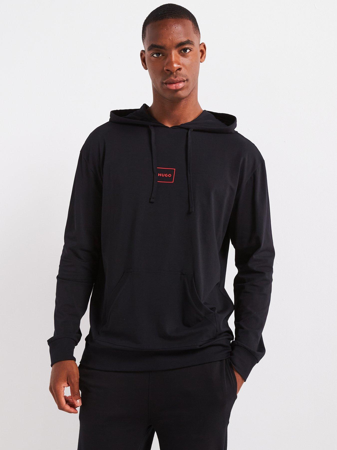HUGO Laze Hoodie Relaxed Fit Loungewear Hoodie - Black