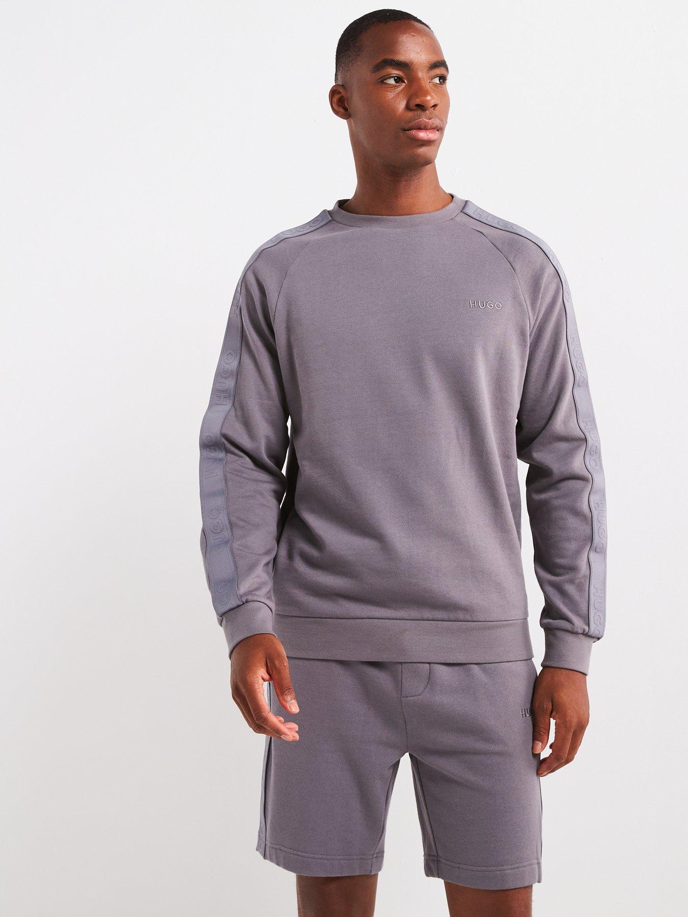 hugo-hugo-tonal-logo-loungewear-crew-sweat-grey