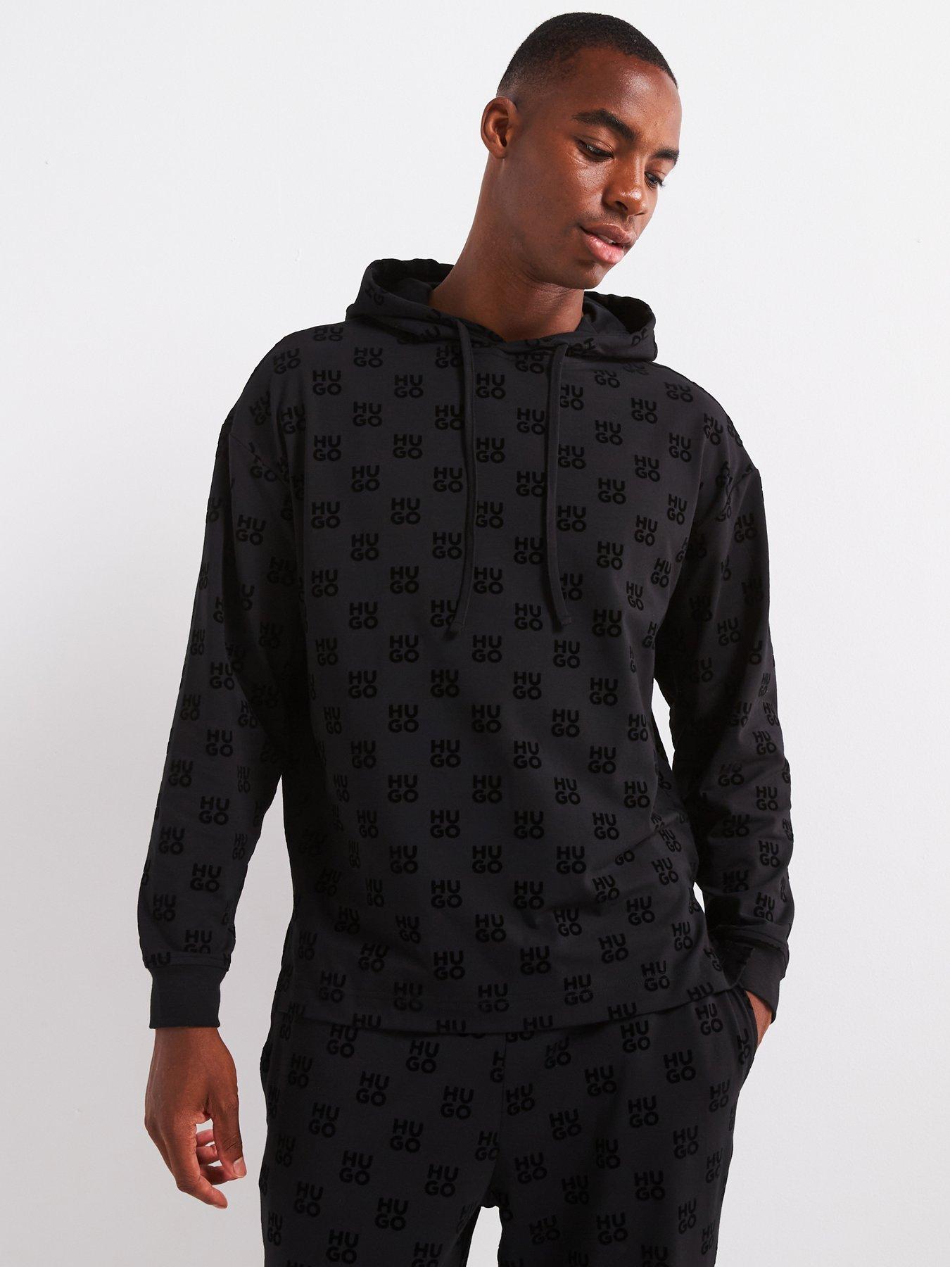 hugo-loungewear-relaxed-fit-flock-aop-hoodie-black