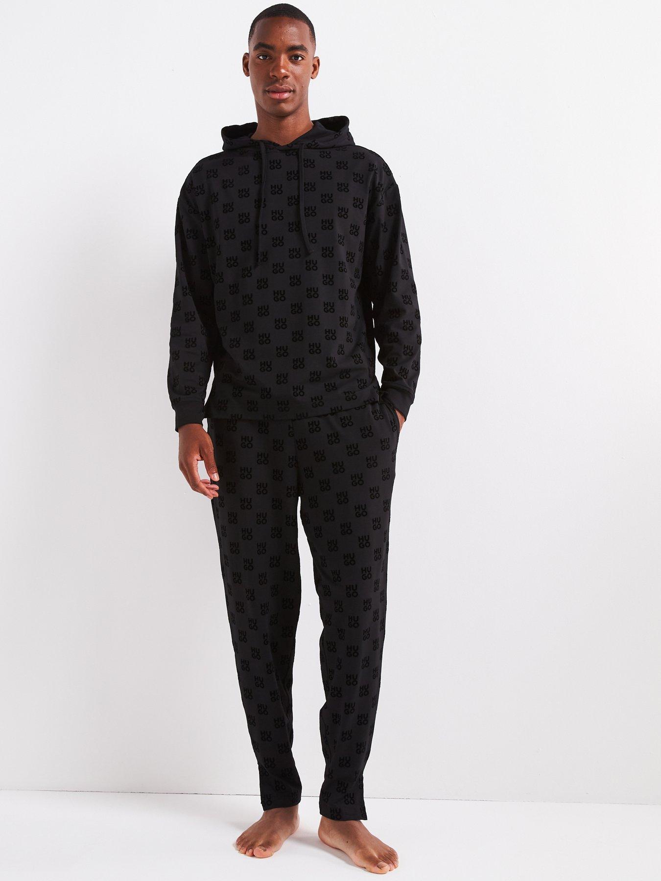 hugo-loungewear-relaxed-fit-flock-aop-hoodie-blackback