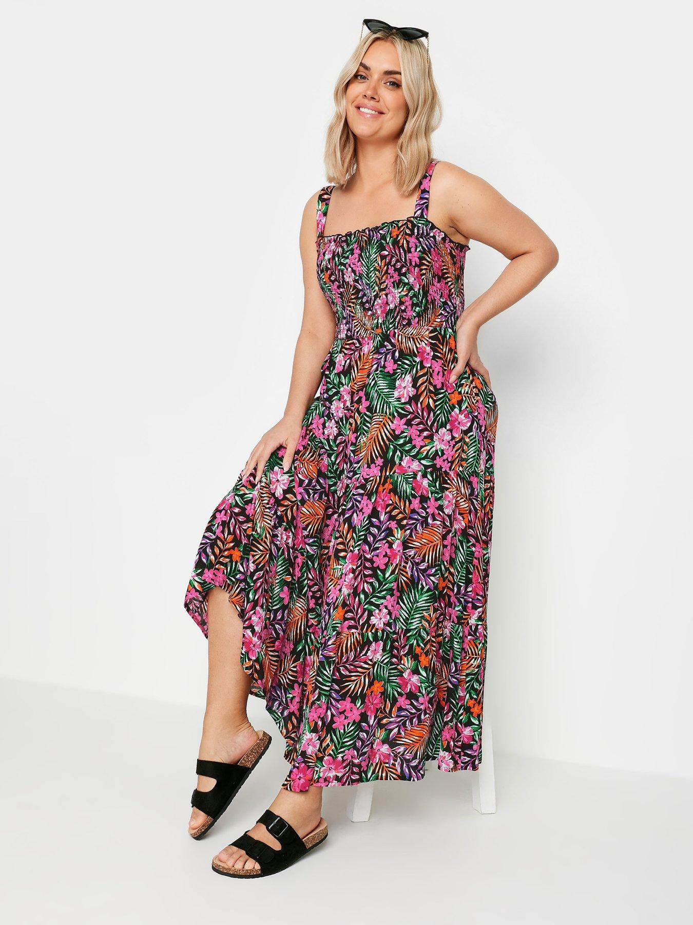 yours-shirred-strappy-tiered-maxi-dress-blackmultiback