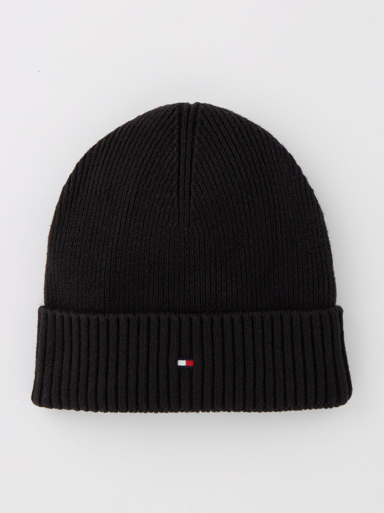 tommy-hilfiger-tommy-hilfiger-pima-cotton-flag-beanie-black