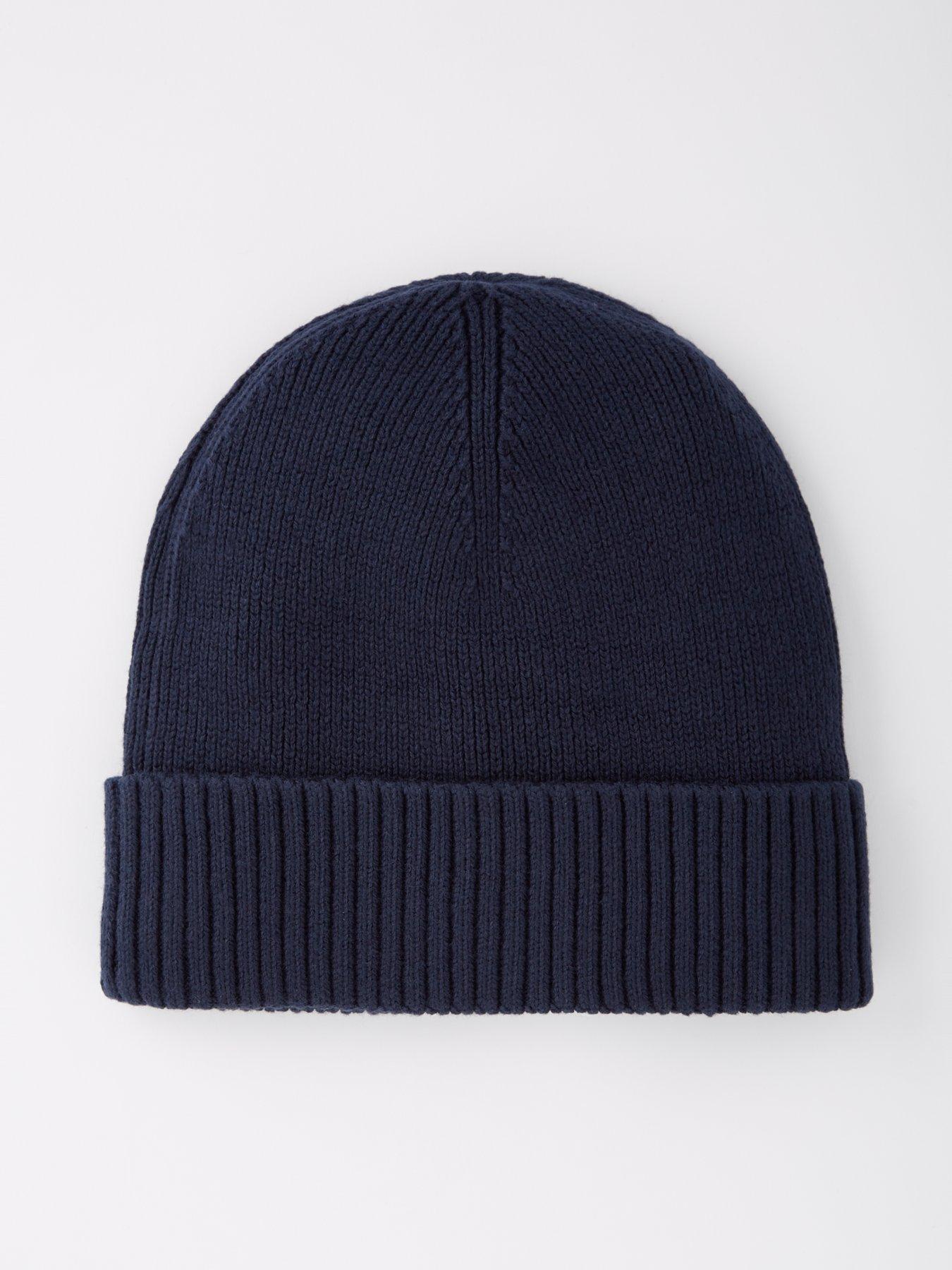 Image 2 of 4 of Tommy Hilfiger Tommy Hilfiger Pima Cotton Flag Beanie - Navy