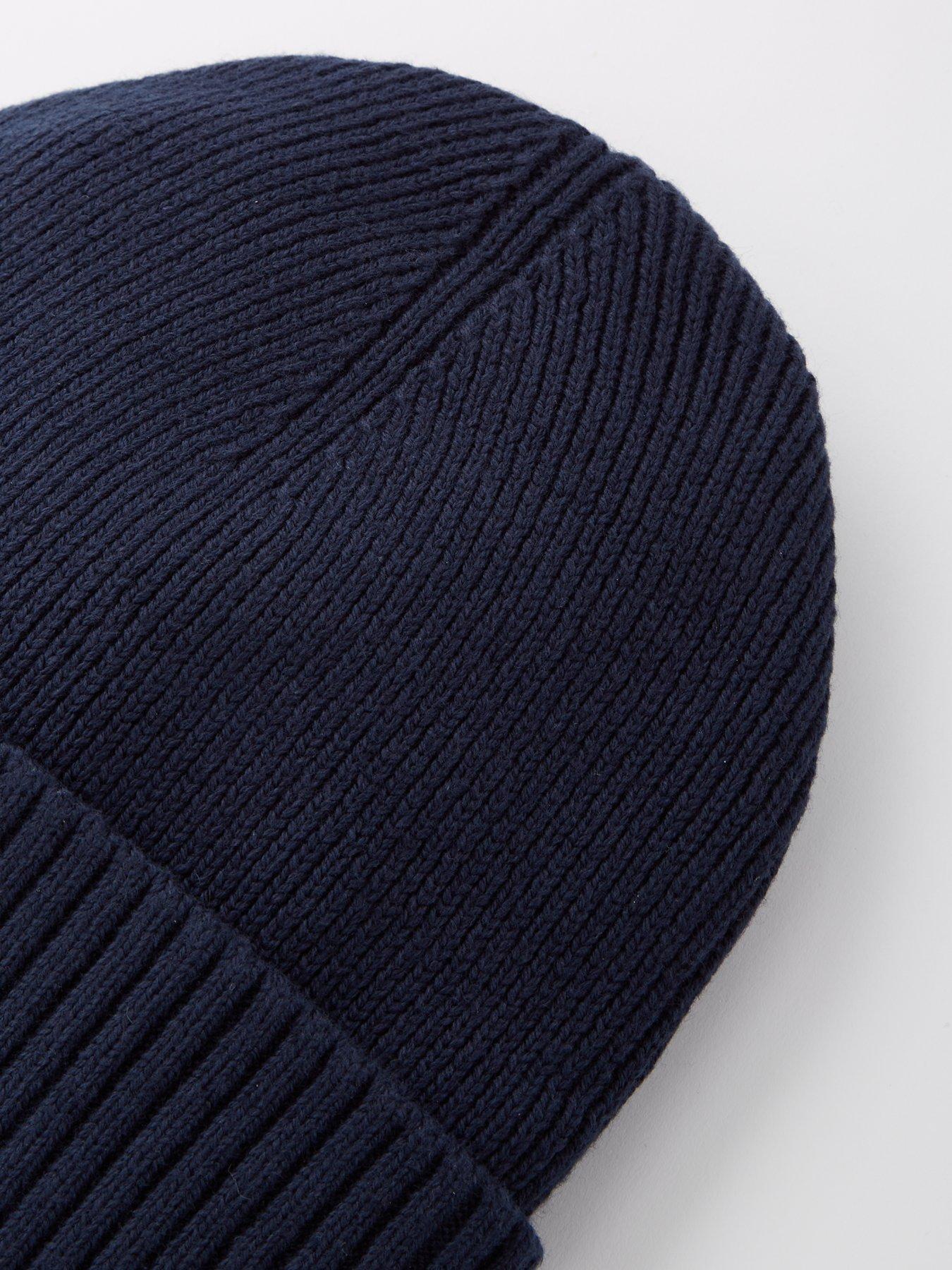 Image 4 of 4 of Tommy Hilfiger Tommy Hilfiger Pima Cotton Flag Beanie - Navy