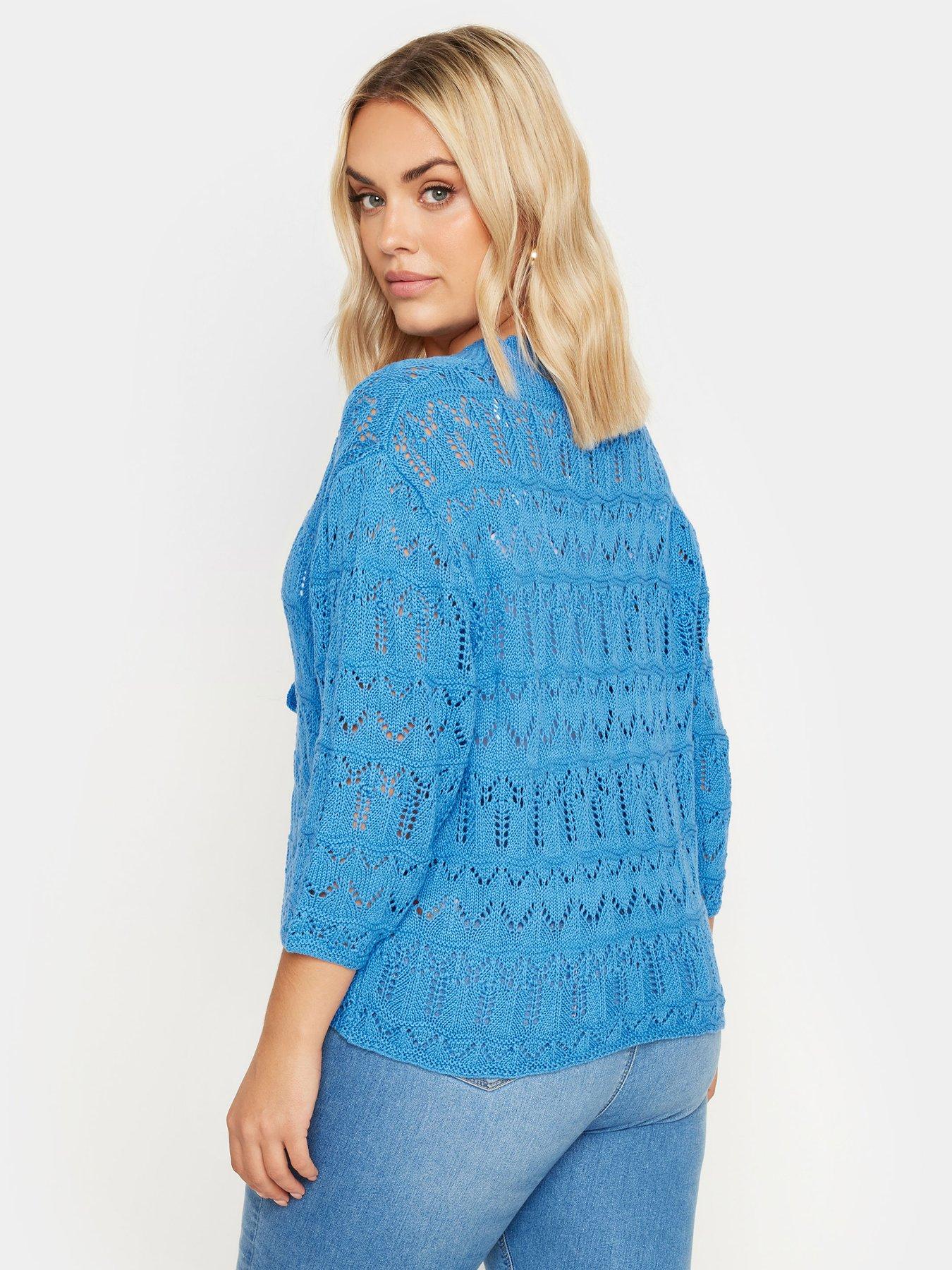 yours-crochet-tie-front-shrug-bluestillFront