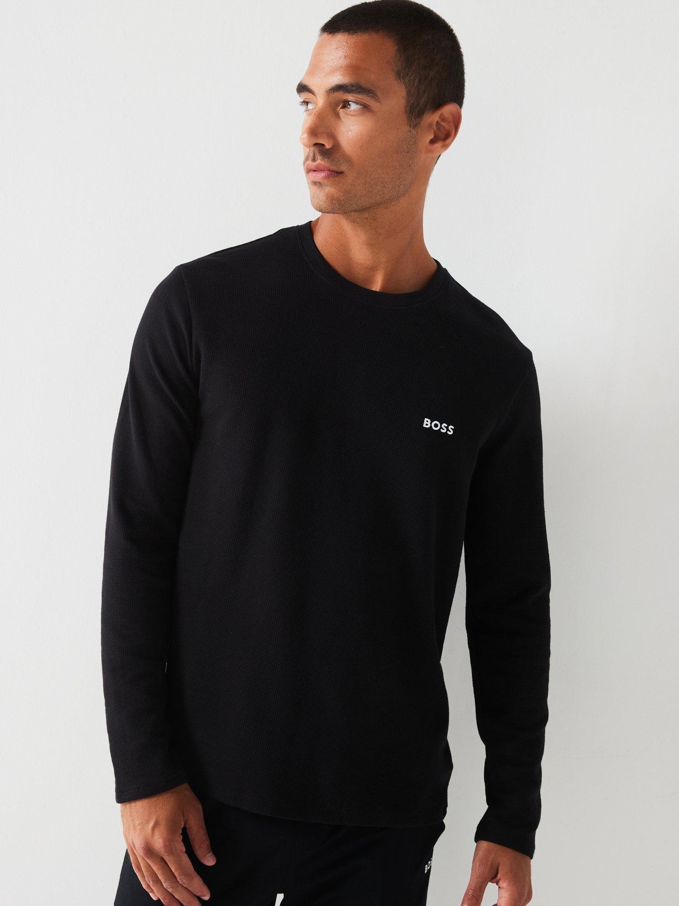 boss-regular-fit-waffle-loungewear-long-sleeve-top