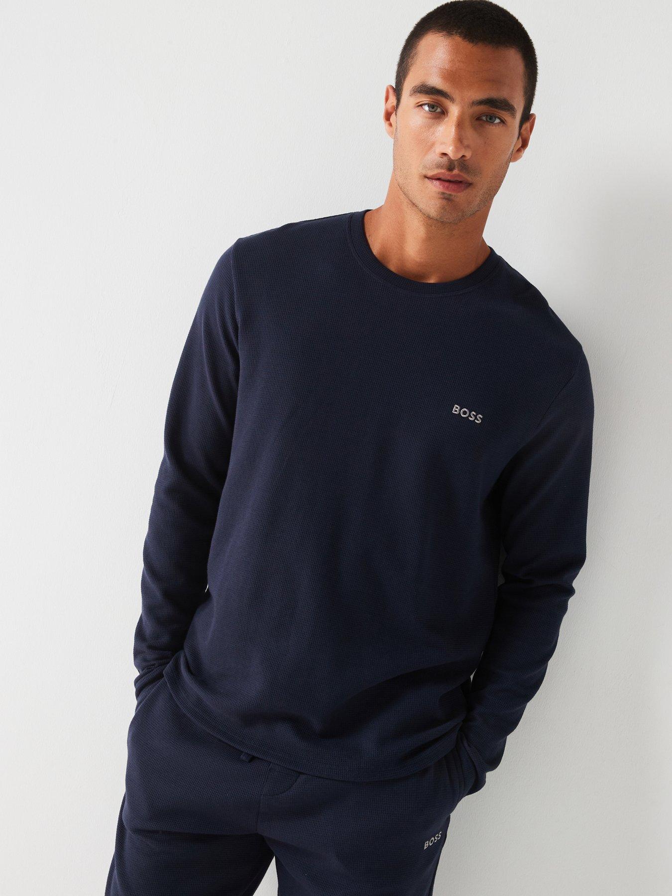 boss-regular-fit-waffle-loungewear-long-sleeve-top