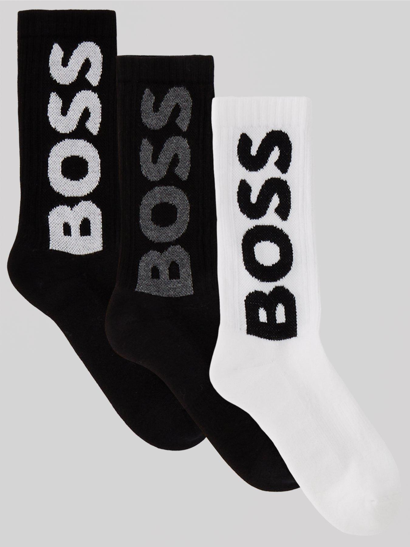 BOSS 3P QS Sports Rib Logo Crew Socks - Multi
