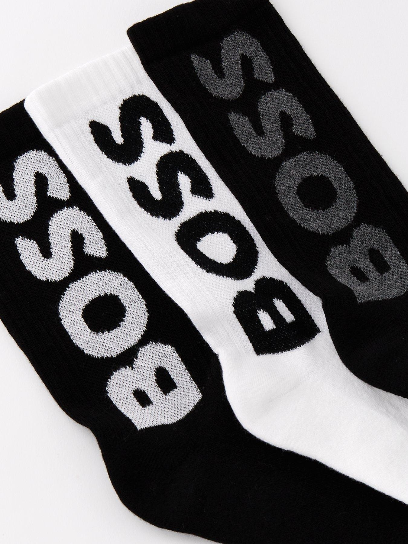 Image 3 of 3 of BOSS 3P QS Sports Rib Logo Crew Socks - Multi