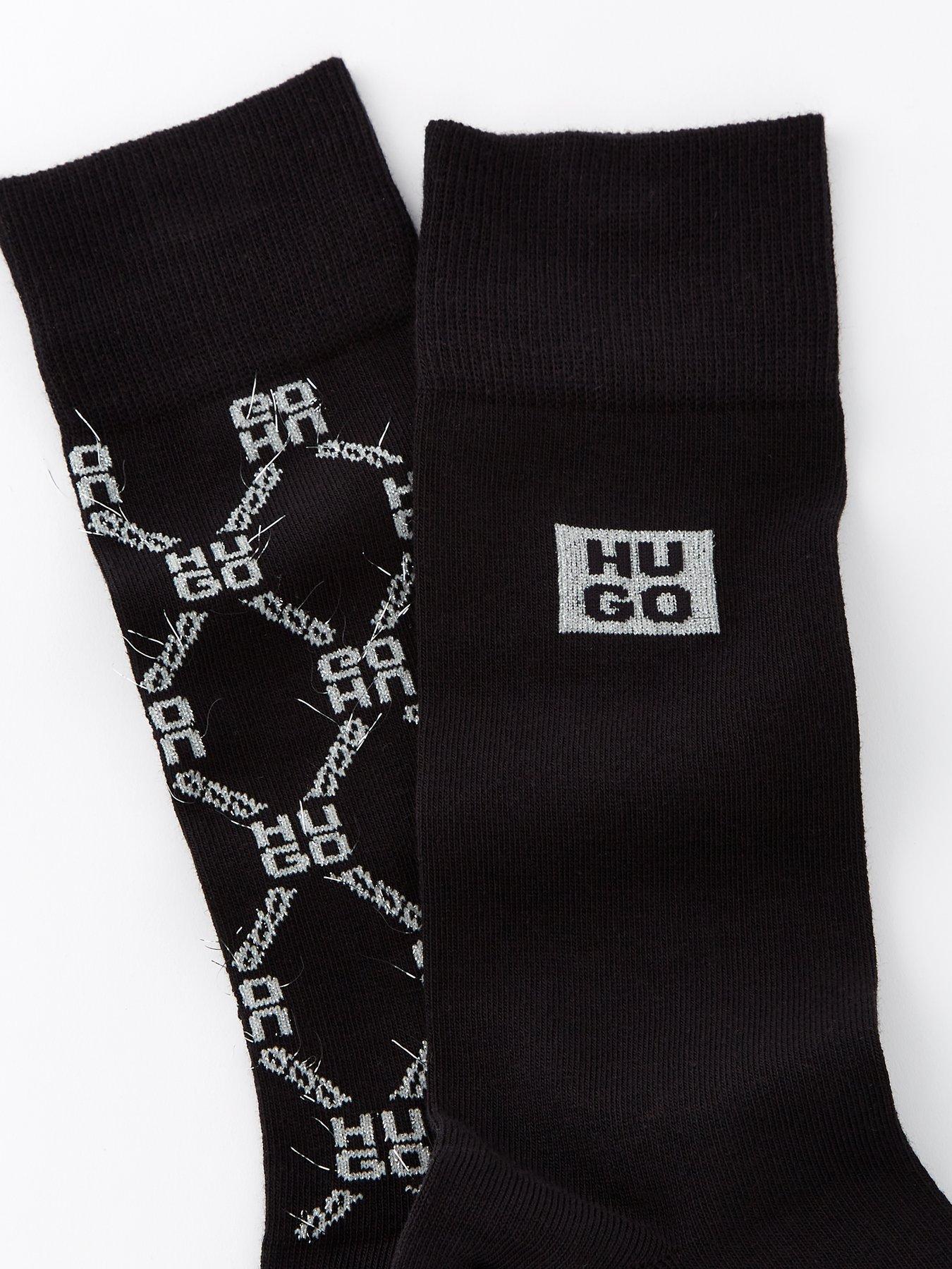 hugo-hugo-2-pack-lurex-crew-gift-socks-blackstillFront