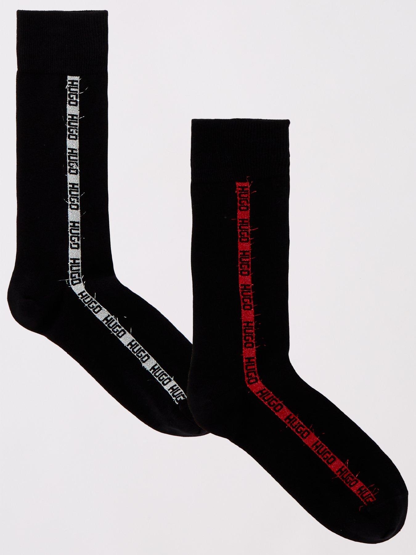 hugo-hugo-2-pack-lurex-crew-gift-socks-blackfront