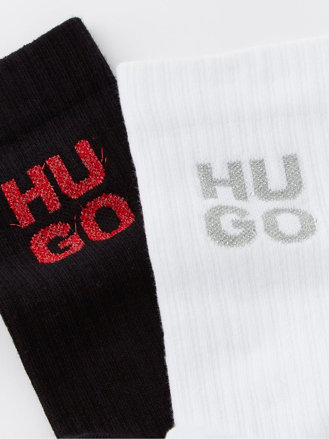 hugo-hugo-2-pack-lurex-logo-gift-crew-socks-blackstillFront