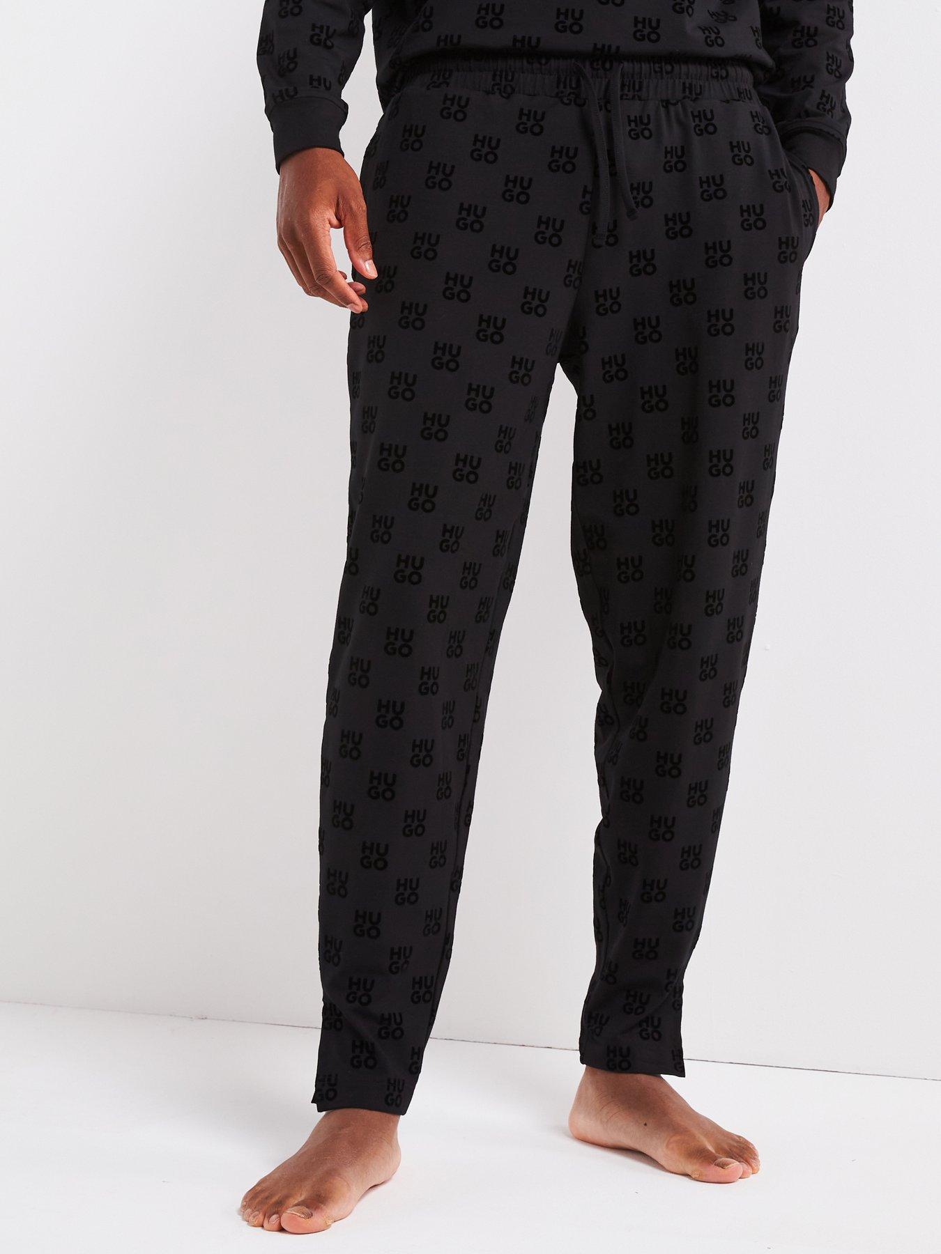 hugo-relaxed-fit-flock-aop-loungewear-pants-black