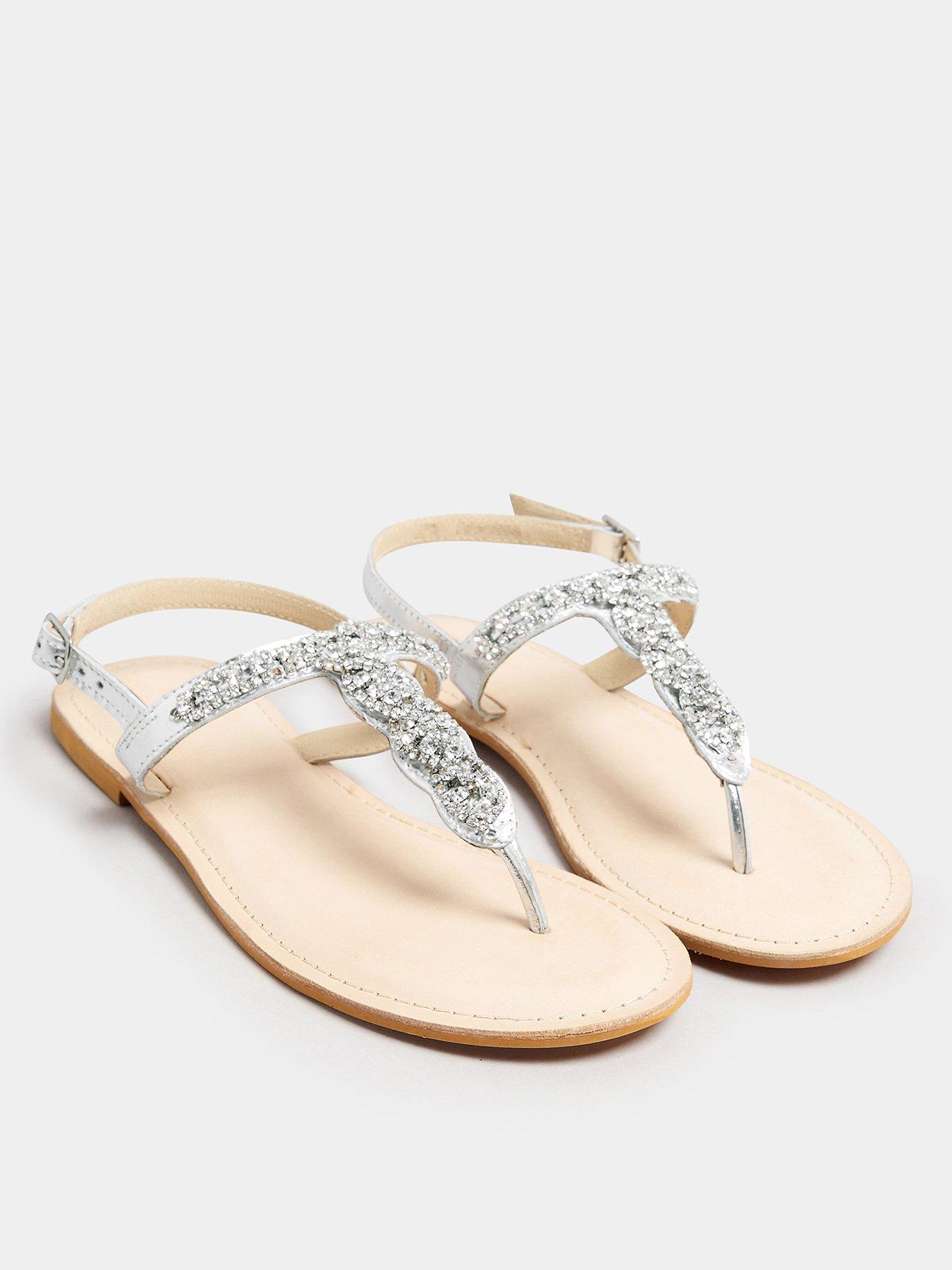 long-tall-sally-tbar-diamante-sandal-silverstillFront