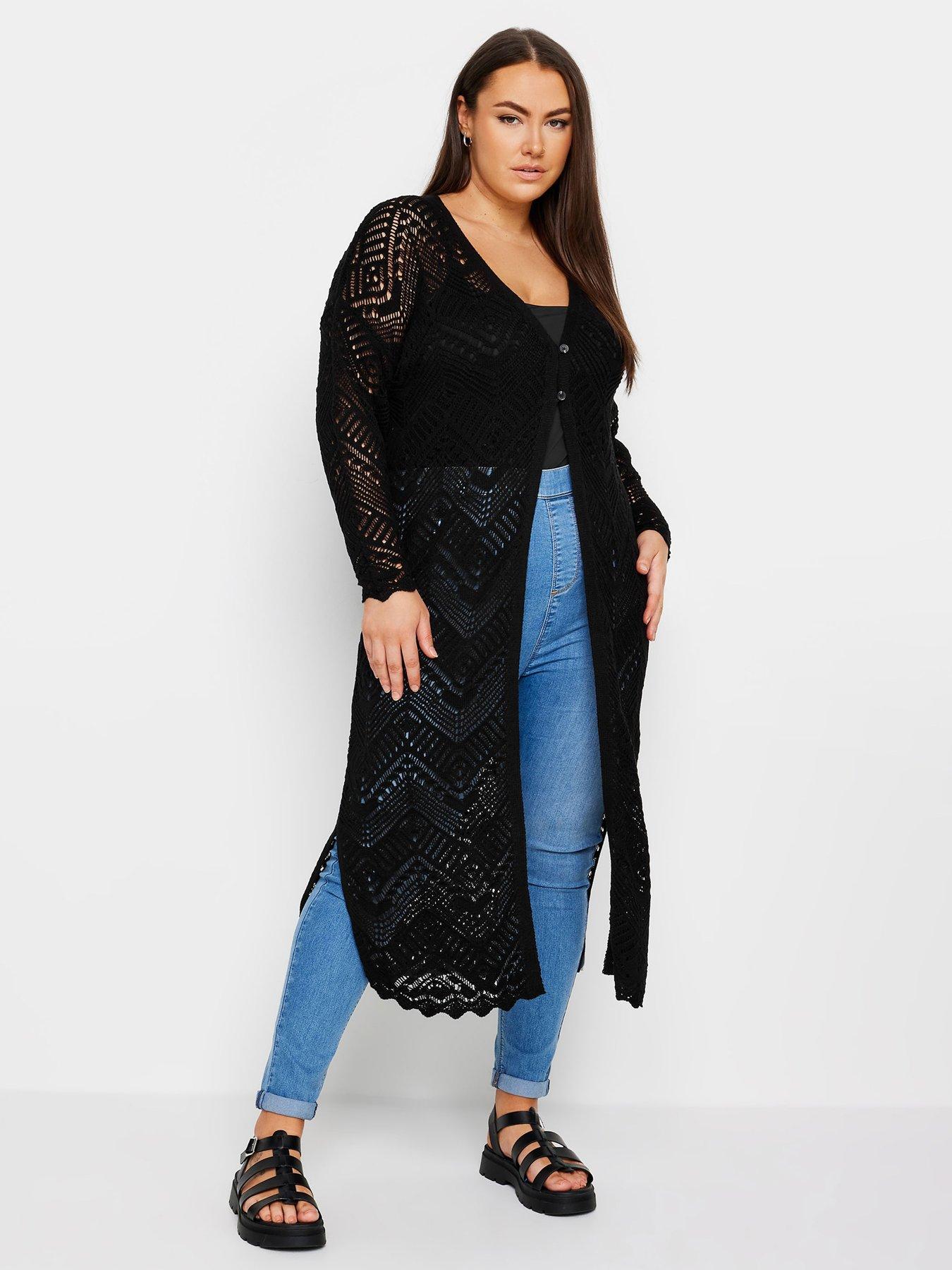 yours-maxi-crochet-cardigan-black