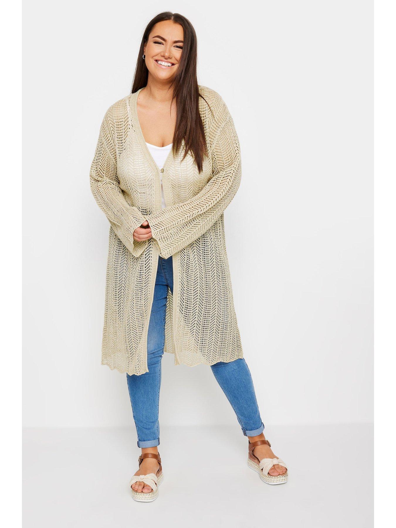 yours-midi-pointelle-cardigan-naturalback