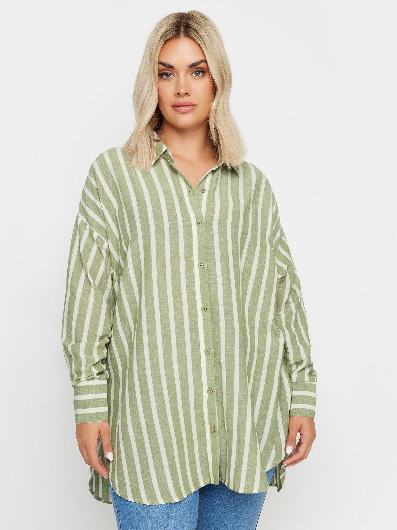 yours-stripe-linen-shirt-green