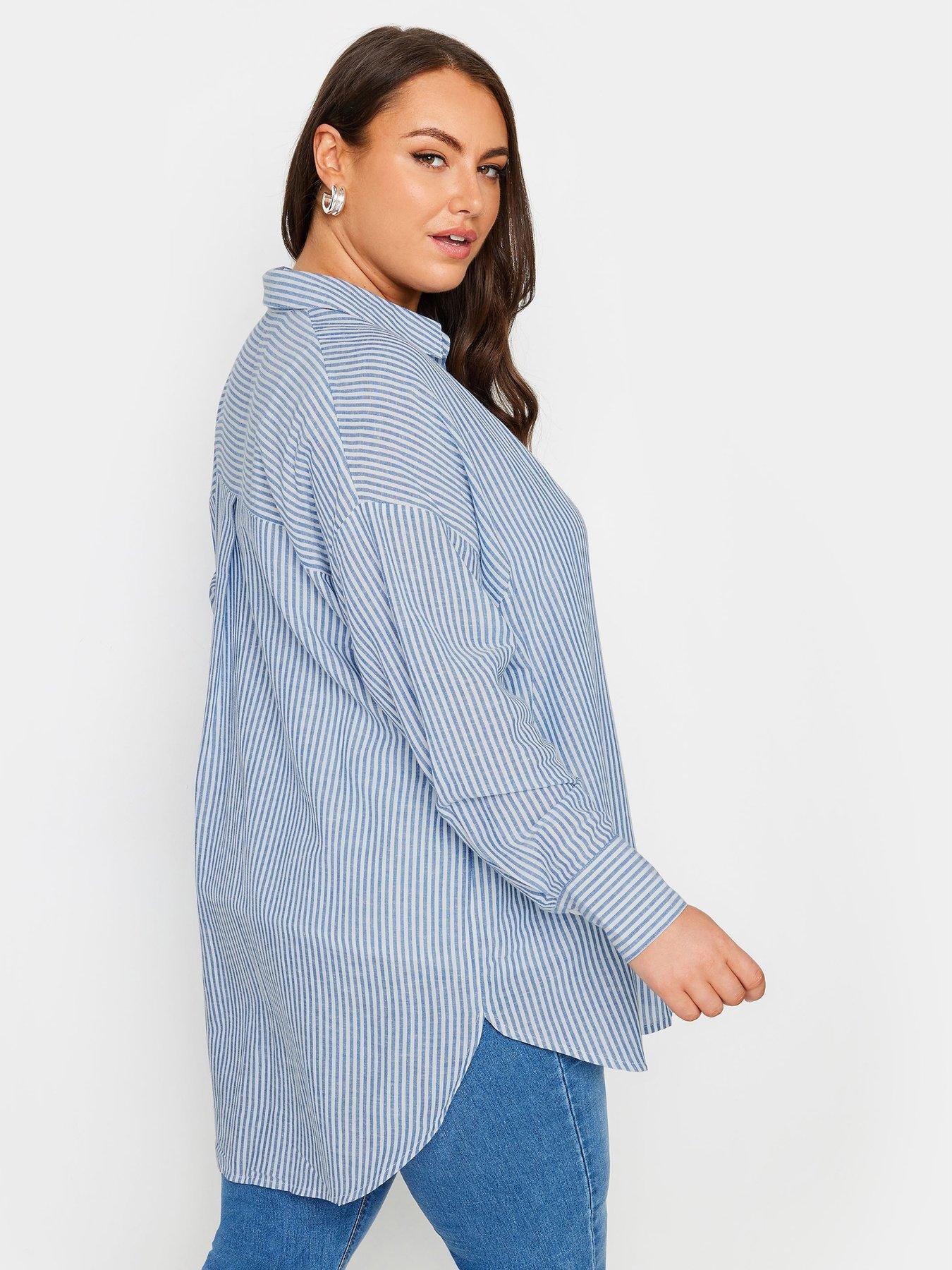 yours-stripe-linen-shirt-bluestillFront