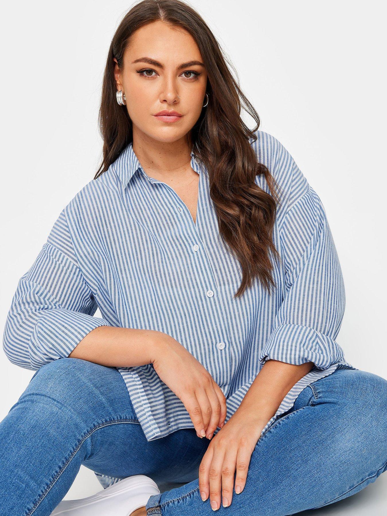 yours-stripe-linen-shirt-blueoutfit