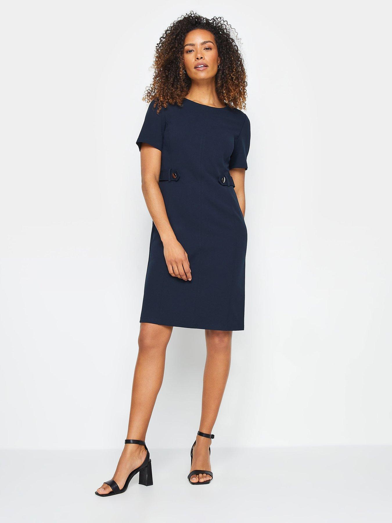 mco-button-detail-tailored-shift-dress-blue