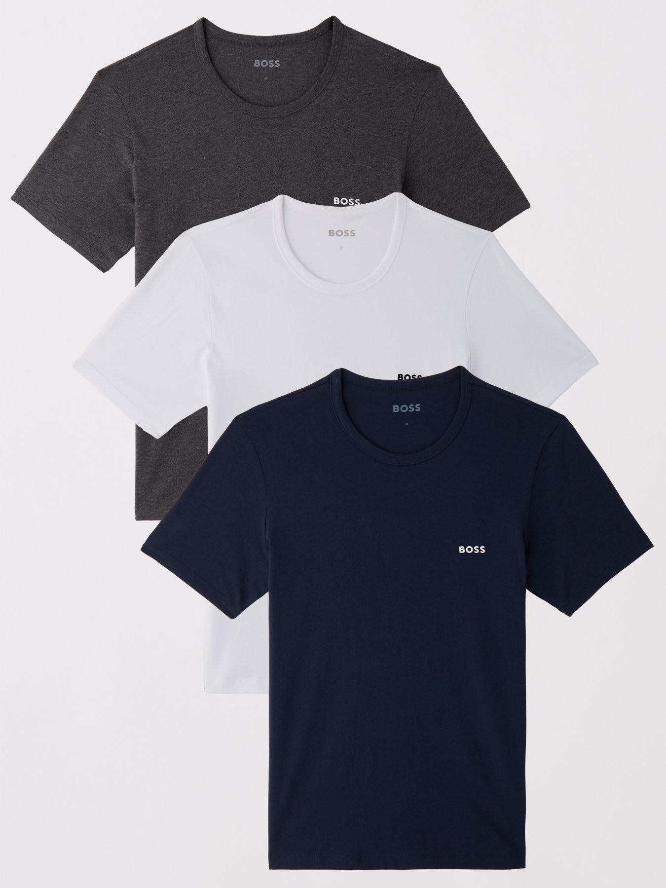 Image 1 of 7 of BOSS 3 Pack of&nbsp;T-shirts -&nbsp;Grey/Navy/White