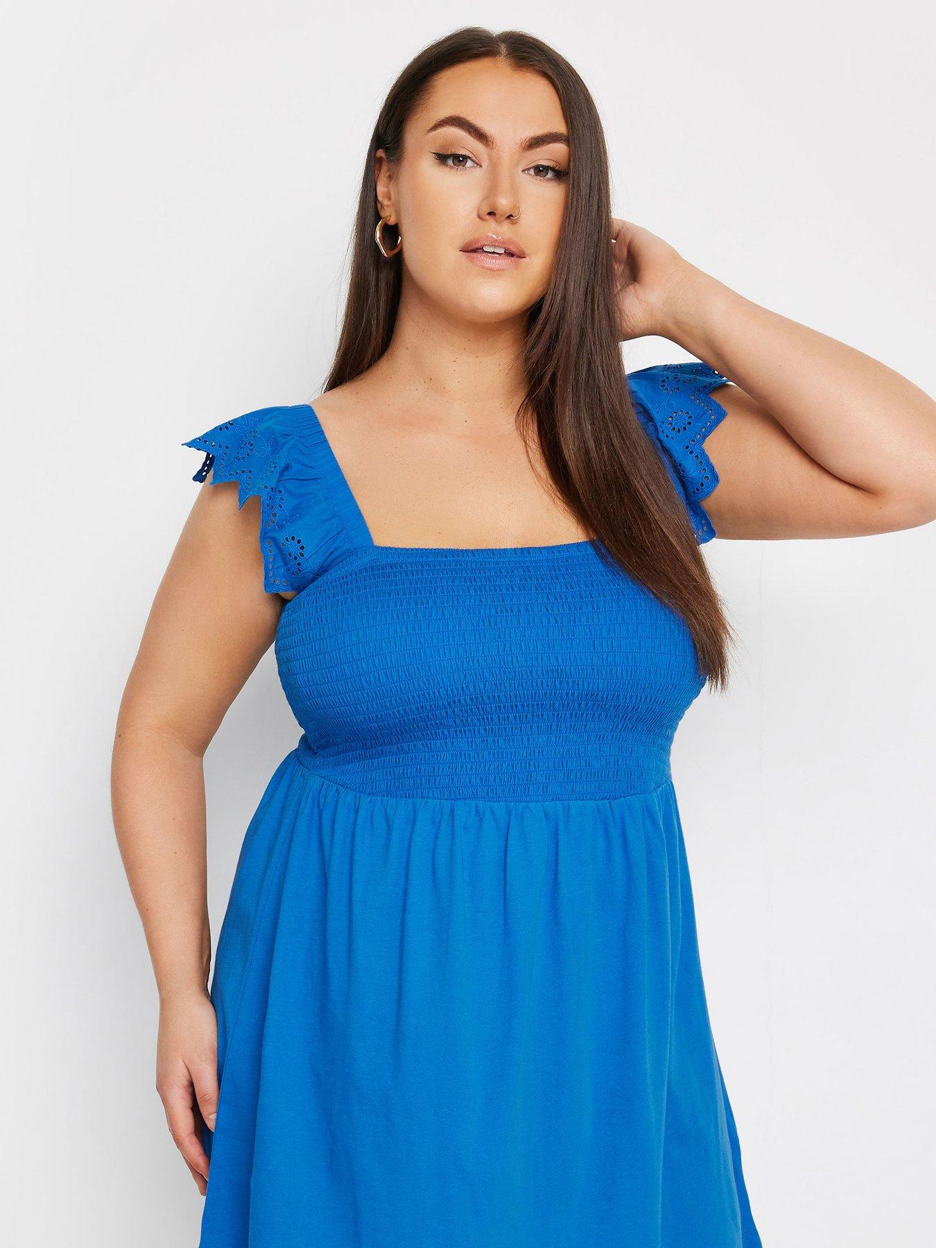 yours-peplum-anglaise-frill-top-blueoutfit