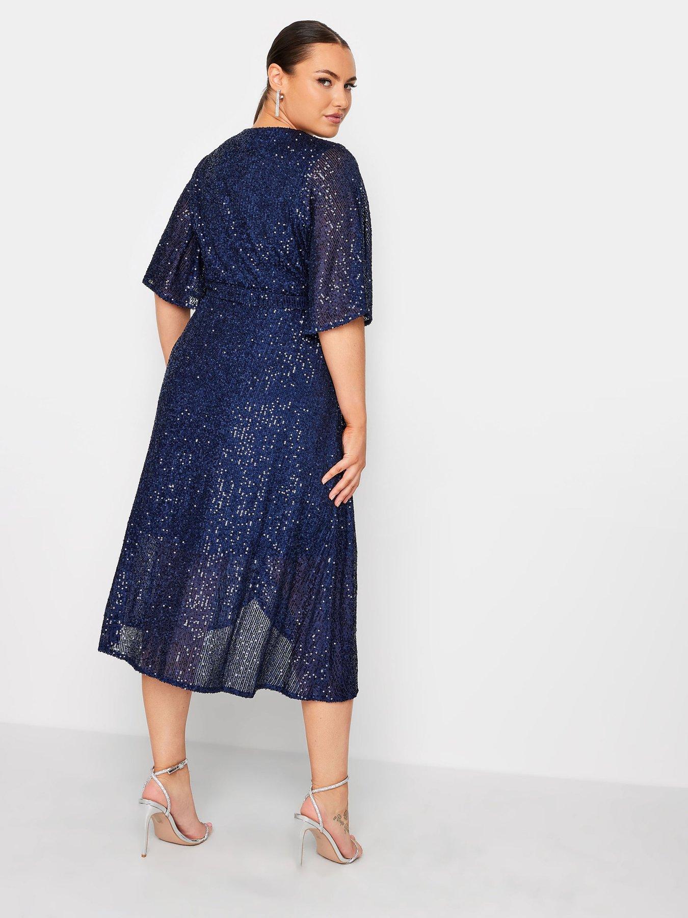 yours-sequin-tulip-hem-wrap-dress-bluestillFront