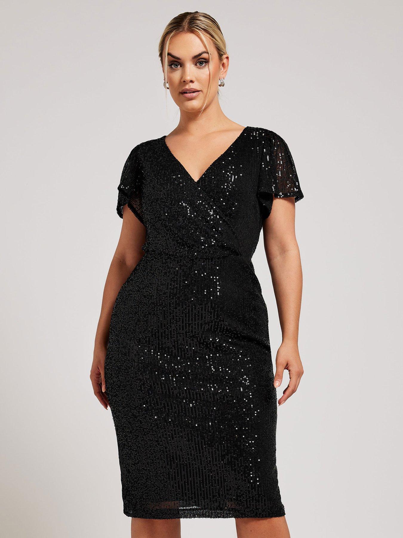 yours-sequin-wrap-shift-dress-blackback