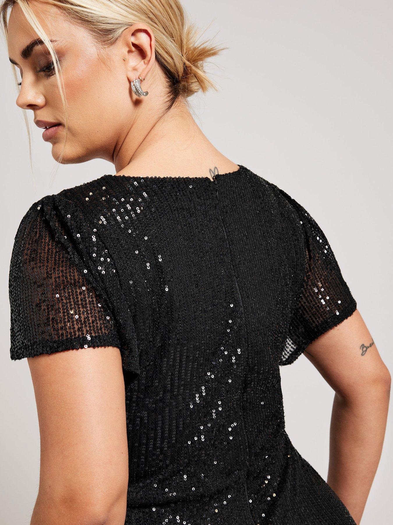 yours-sequin-wrap-shift-dress-blackoutfit