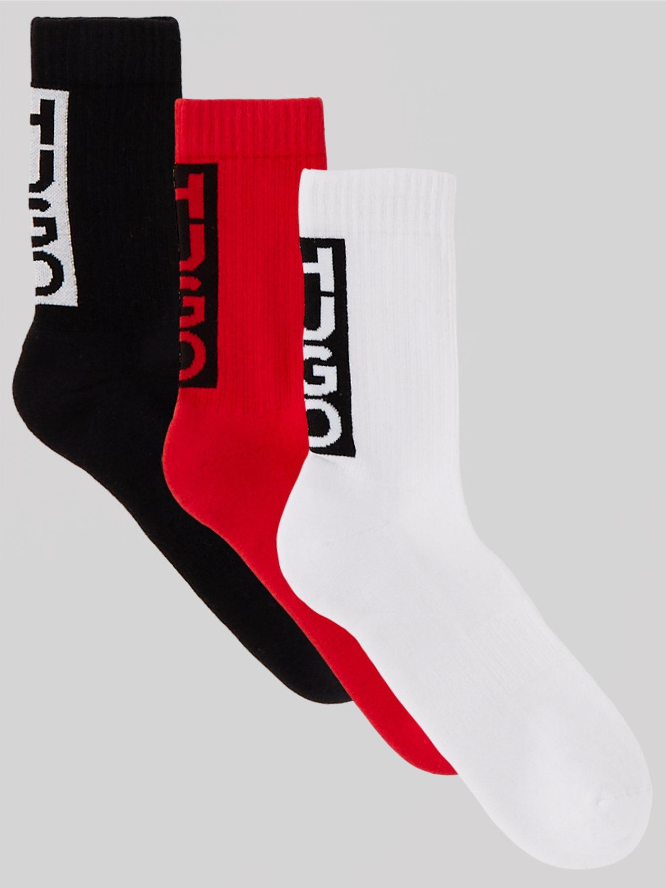 hugo-3-pack-back-label-crew-socks-black