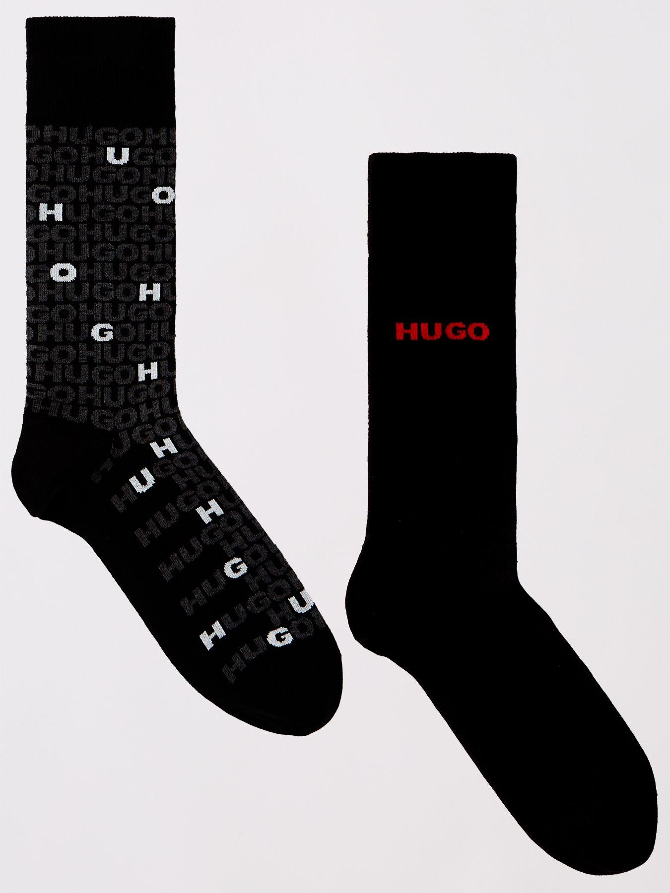 hugo-hugo-2-pack-tortuga-design-crew-socks-black