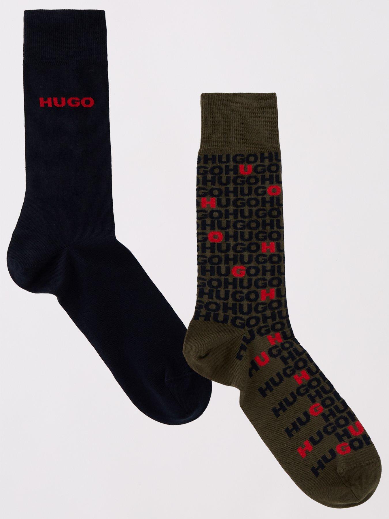 hugo-hugo-2-pack-tortuga-design-crew-socks-dark-olive