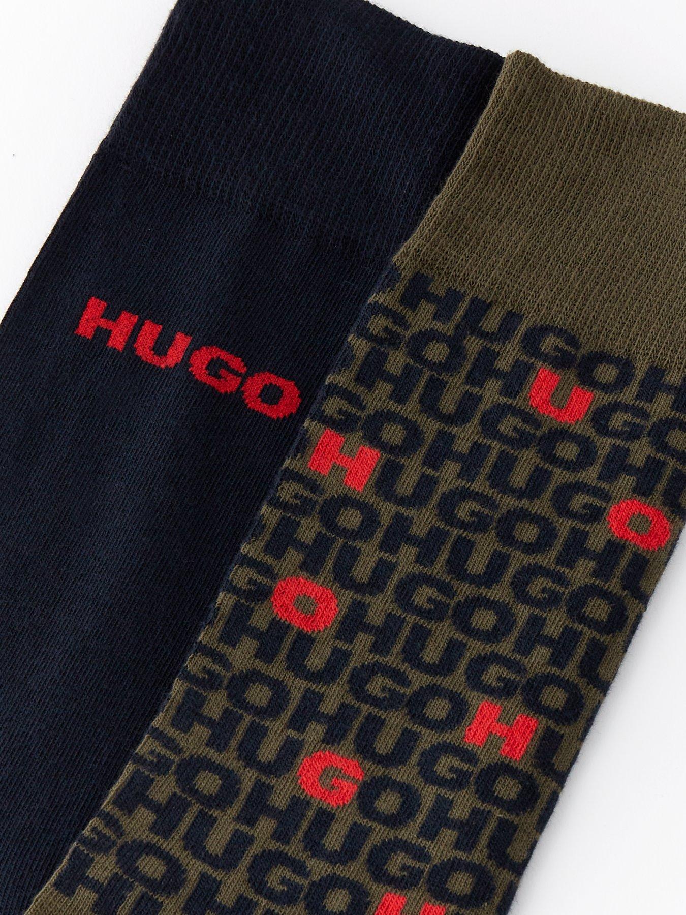 hugo-hugo-2-pack-tortuga-design-crew-socks-dark-oliveback