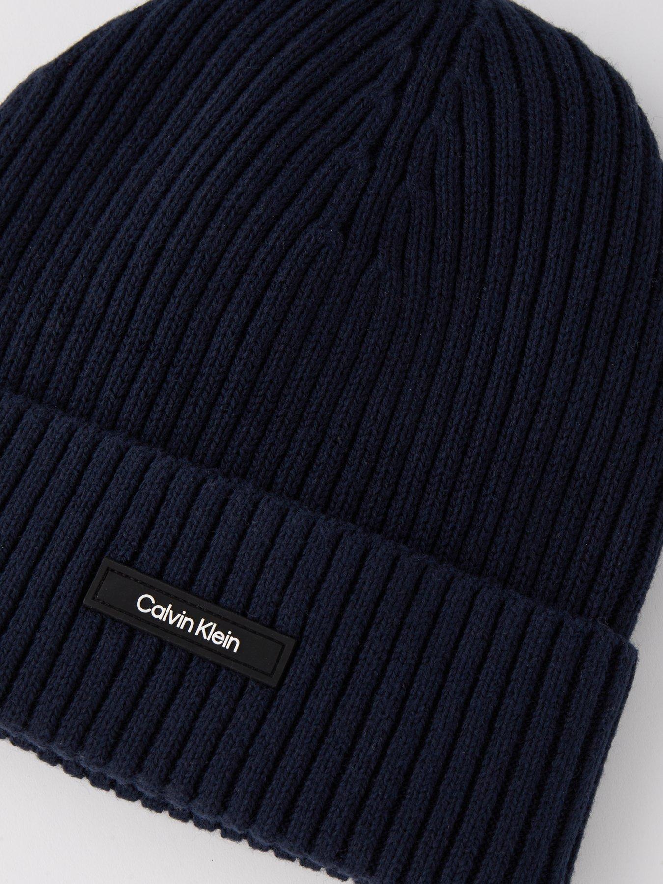 calvin-klein-calvin-klein-classic-cotton-tab-logo-rib-beanie-navyoutfit