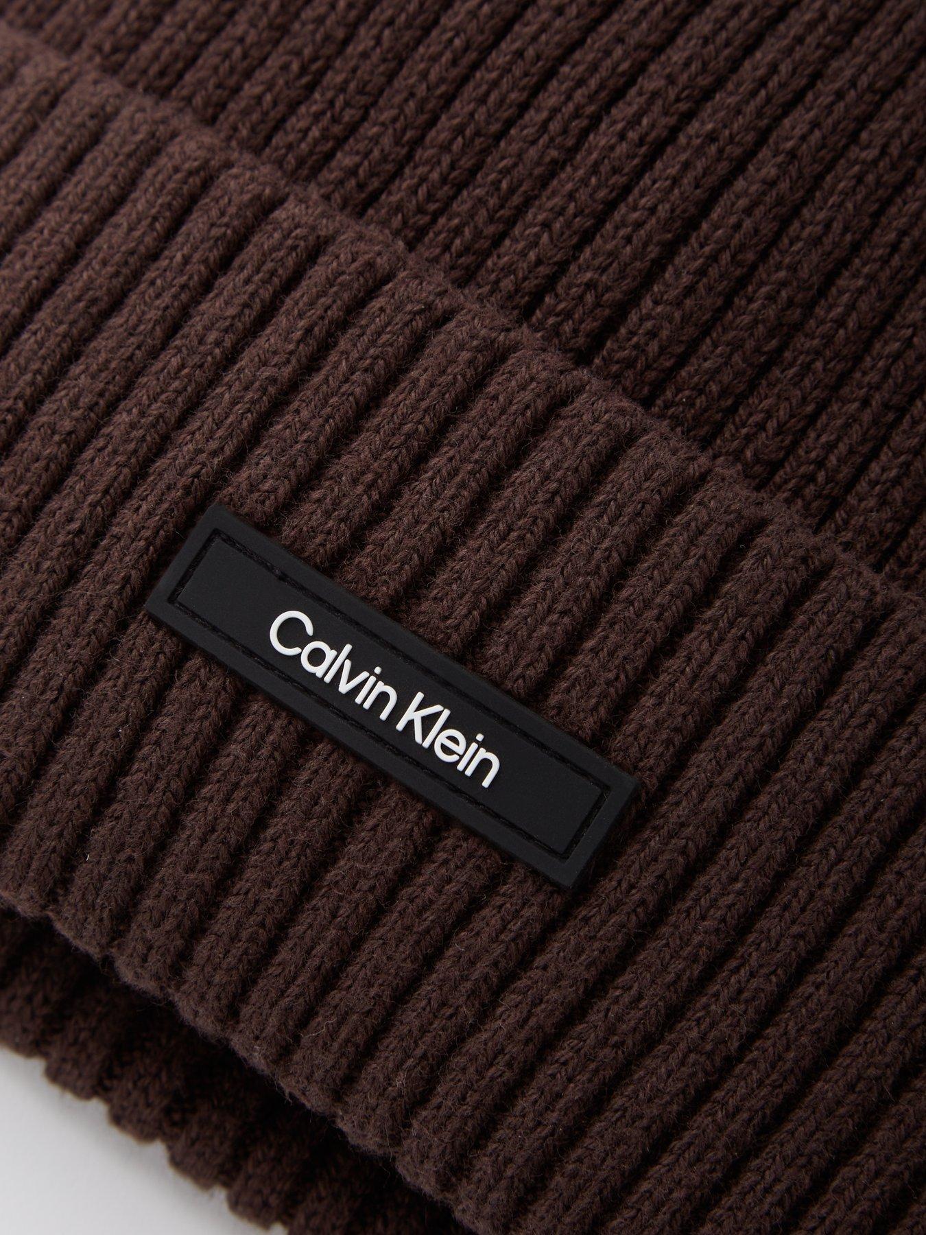 calvin-klein-calvin-klein-classic-cotton-tab-logo-rib-beanie-dark-browndetail