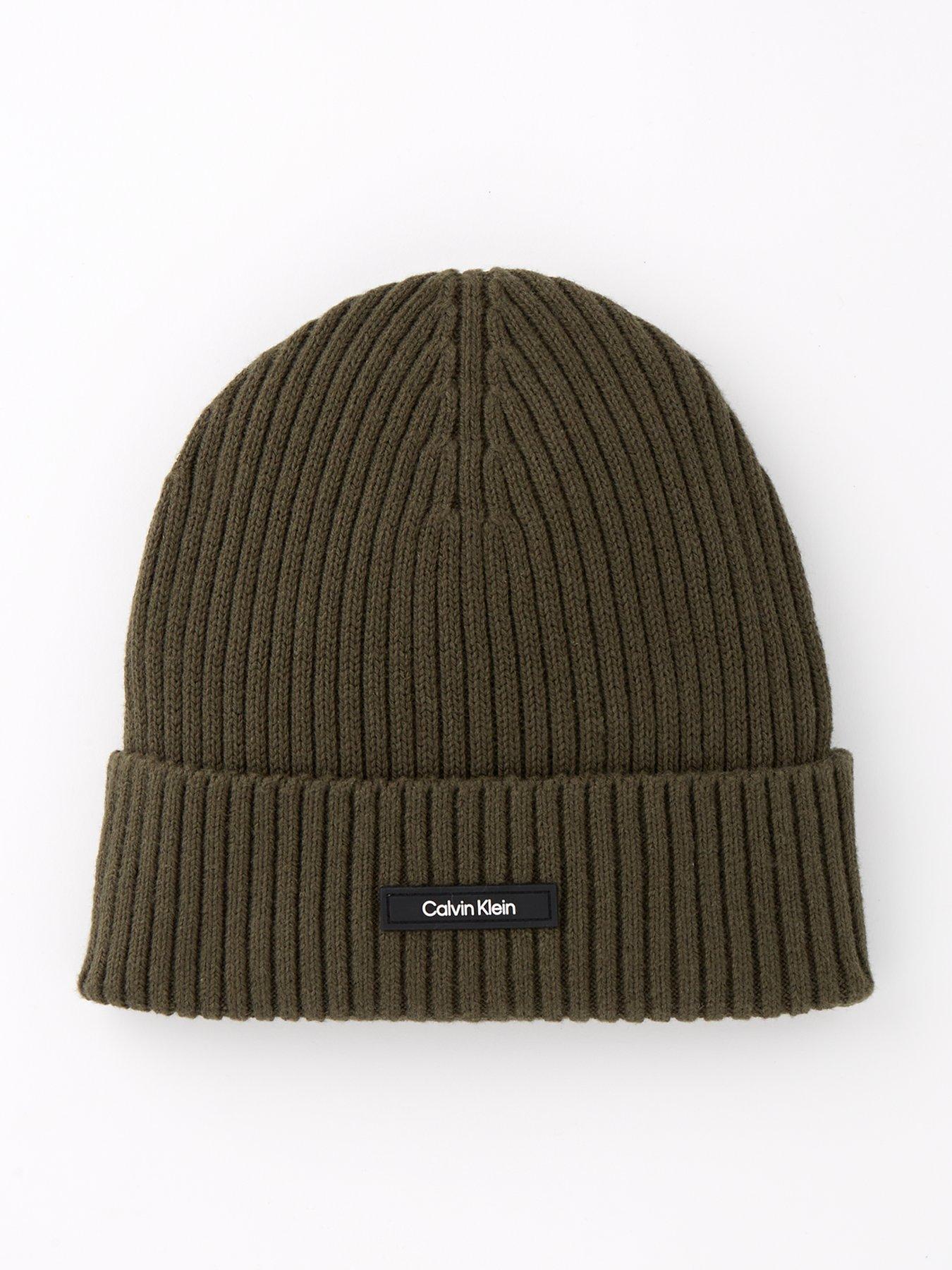 calvin-klein-calvin-klein-classic-cotton-tab-logo-rib-beanie-dark-green