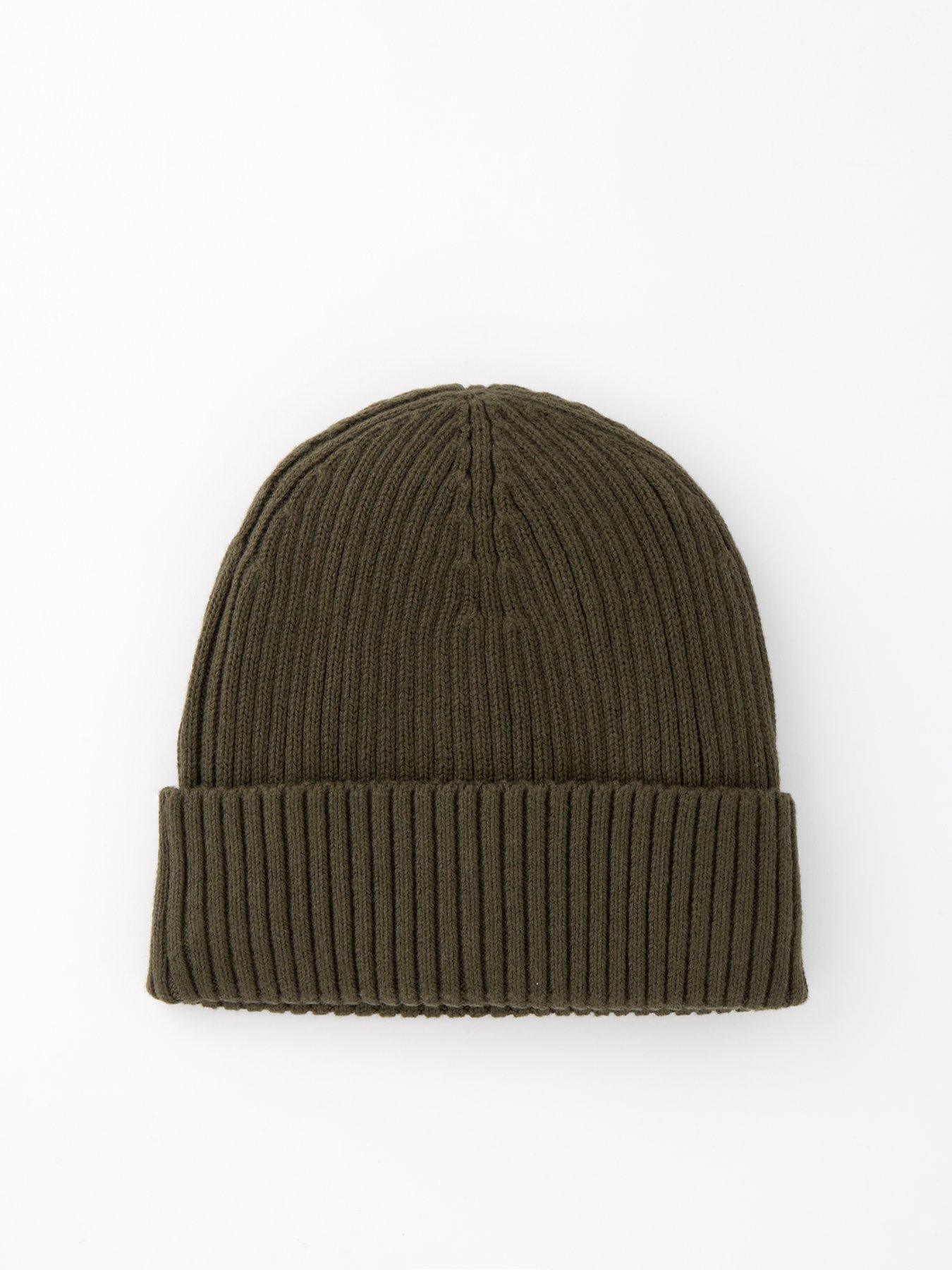 calvin-klein-calvin-klein-classic-cotton-tab-logo-rib-beanie-dark-greenback