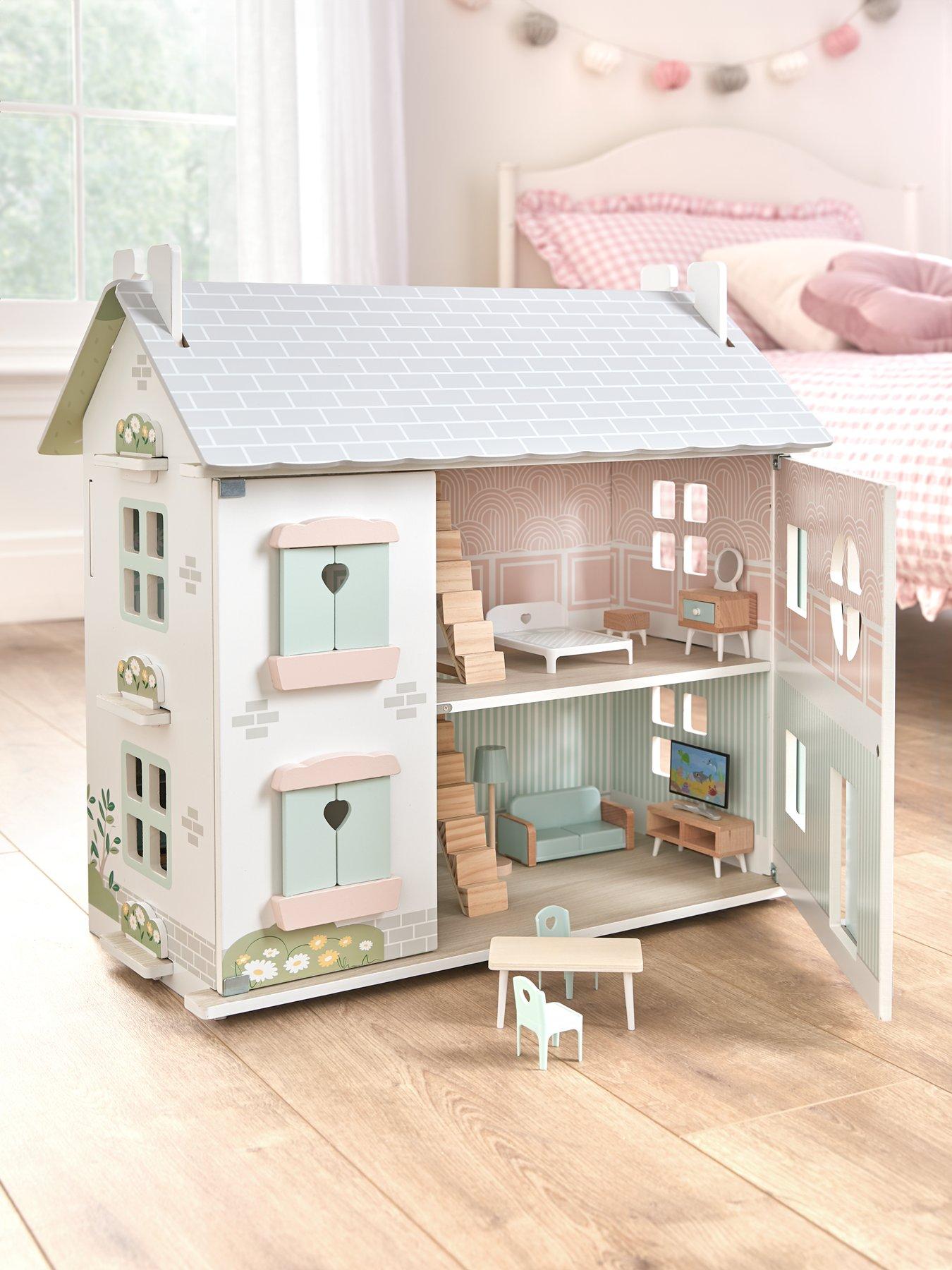 Image 1 of 6 of undefined Acorn Wooden Dollhouse with Furniture