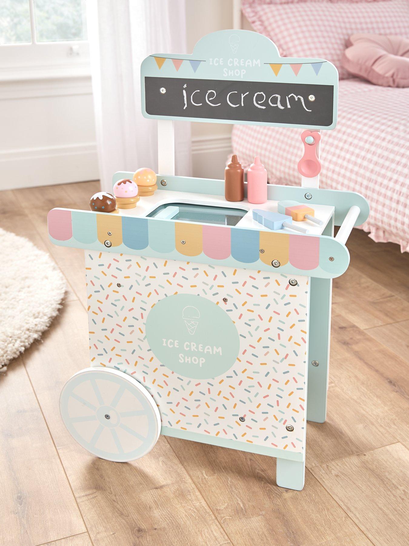 Image 1 of 5 of undefined Push Along Wooden Ice Cream Cart