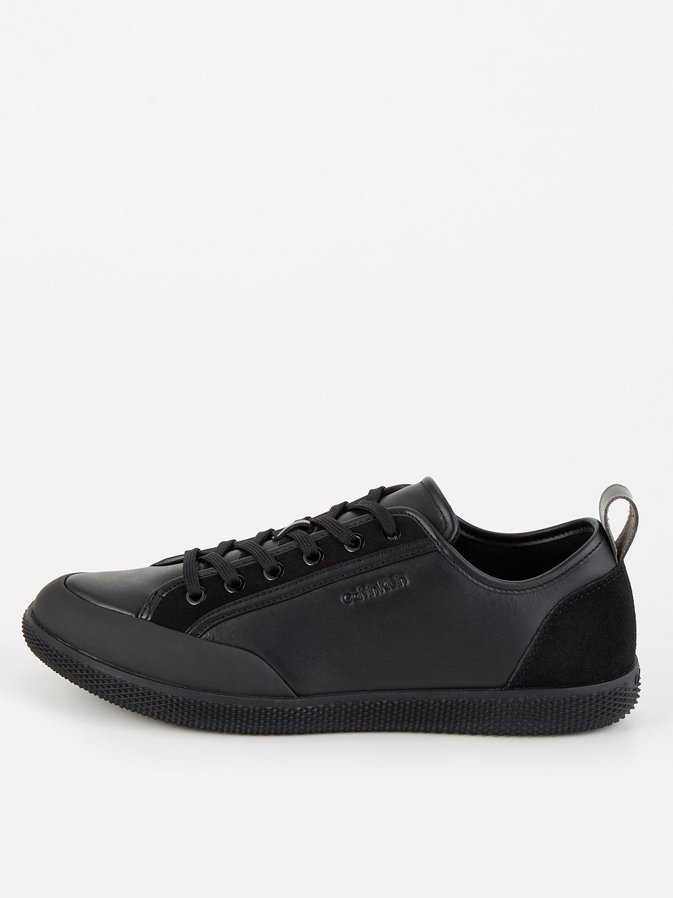 undefined Calvin Klein Low Top Patent Trim Lace Up Sneakers - Black