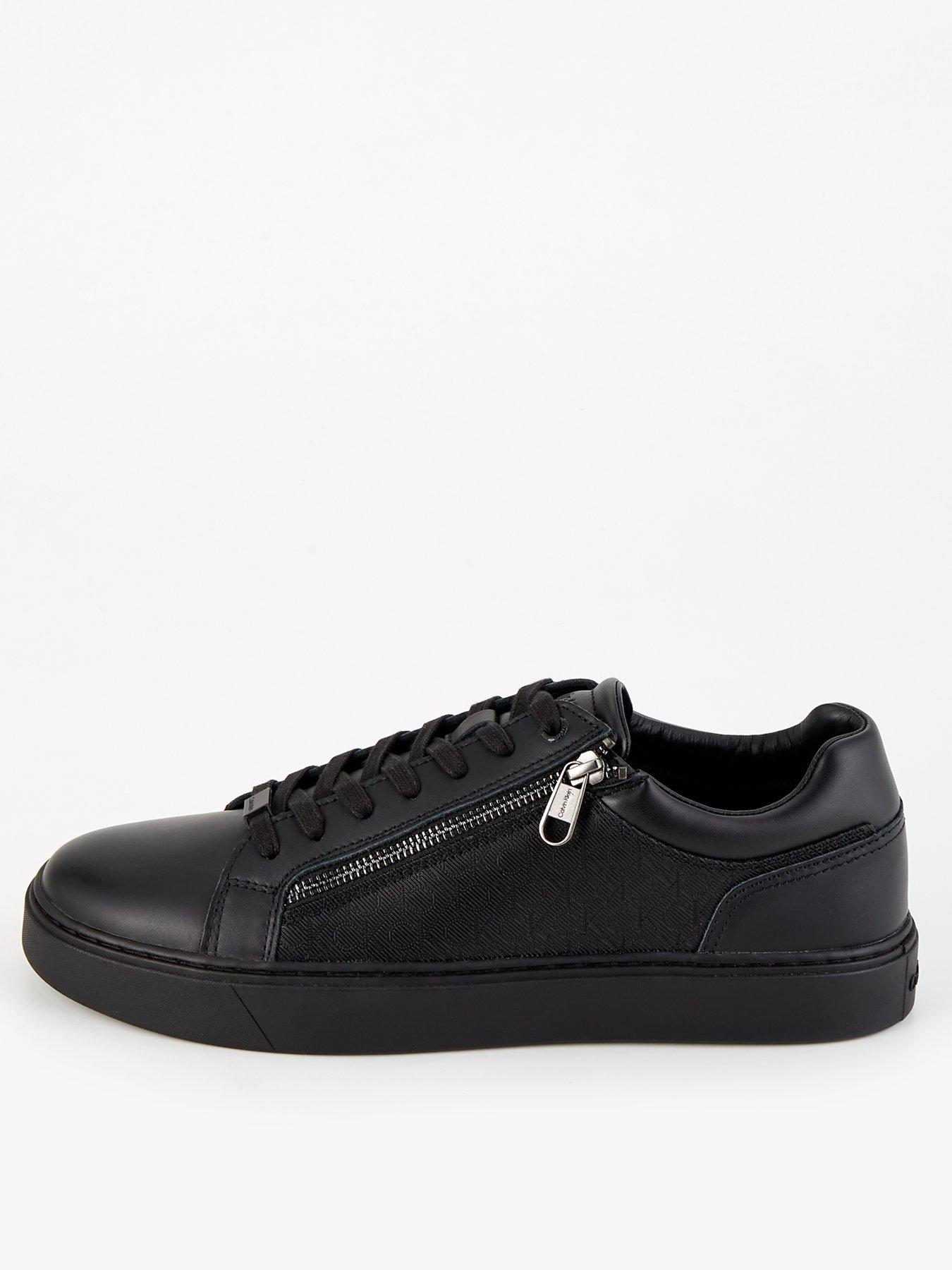 calvin-klein-calvin-klein-low-top-zip-detail-mono-print-sneakers-black