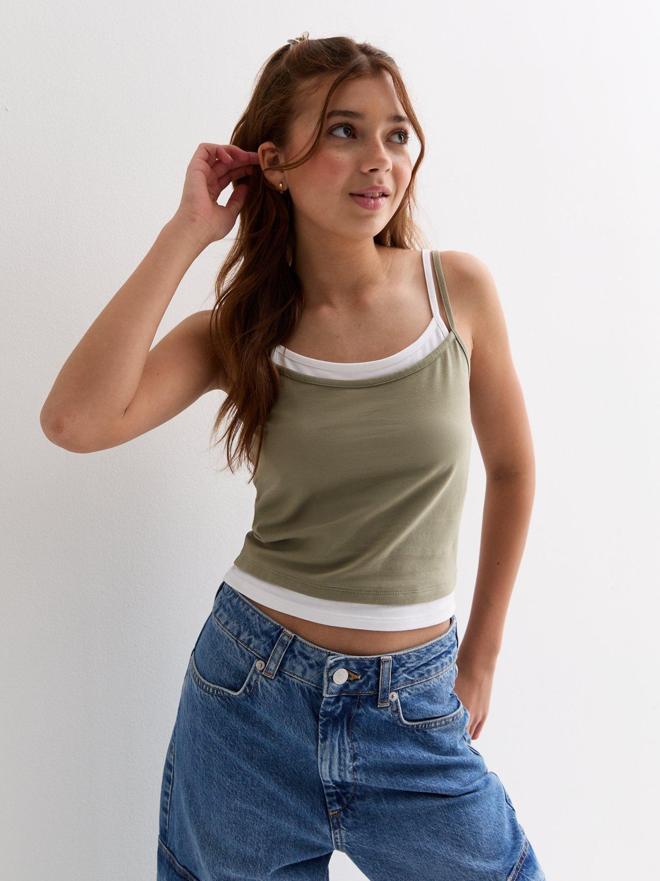 new-look-915-girls-khaki-and-white-2-in-1-vest-top