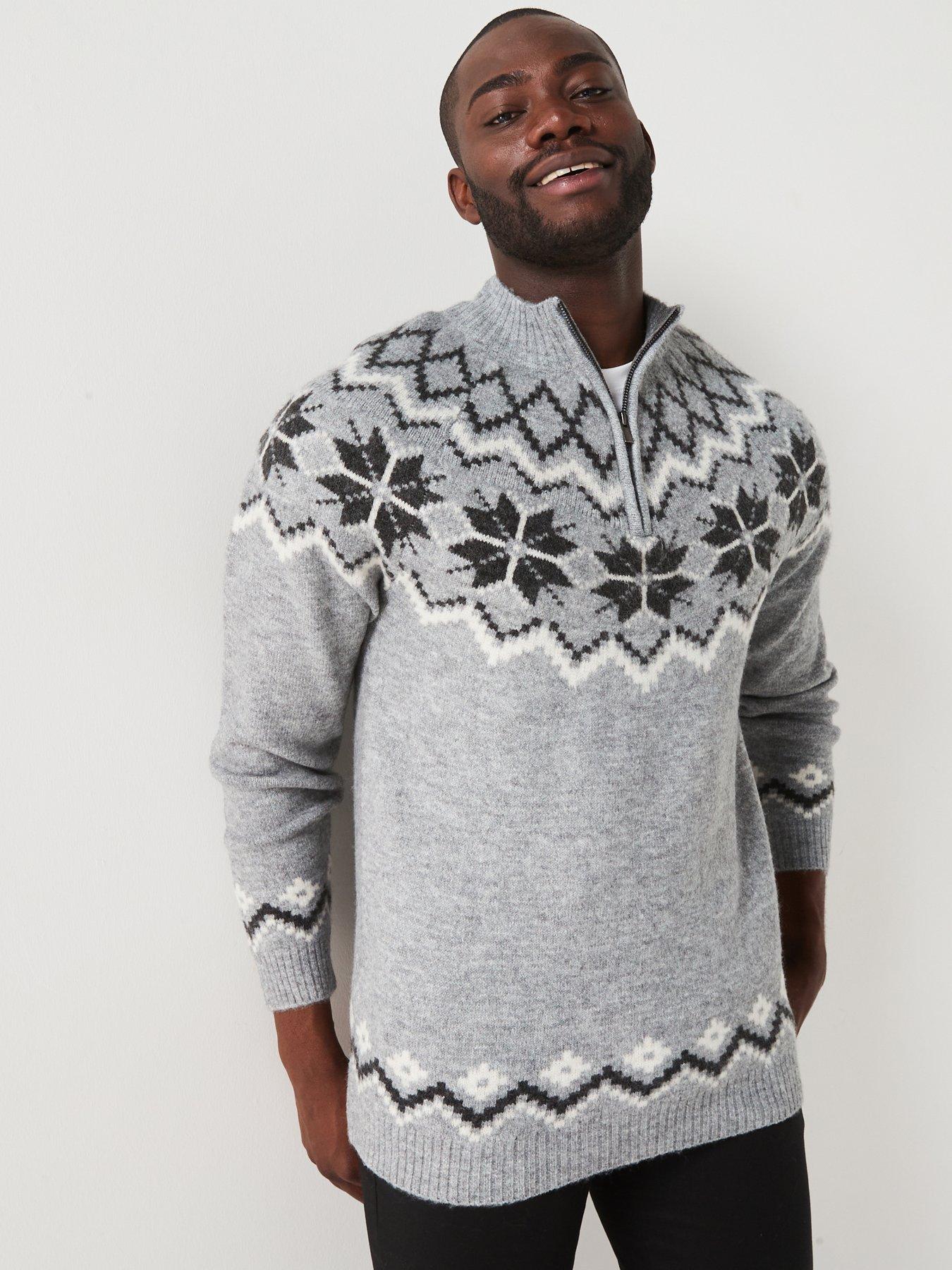 very-man-family-christmas-knitwearnbspmens-zip-fairisle-jumper-greystillFront