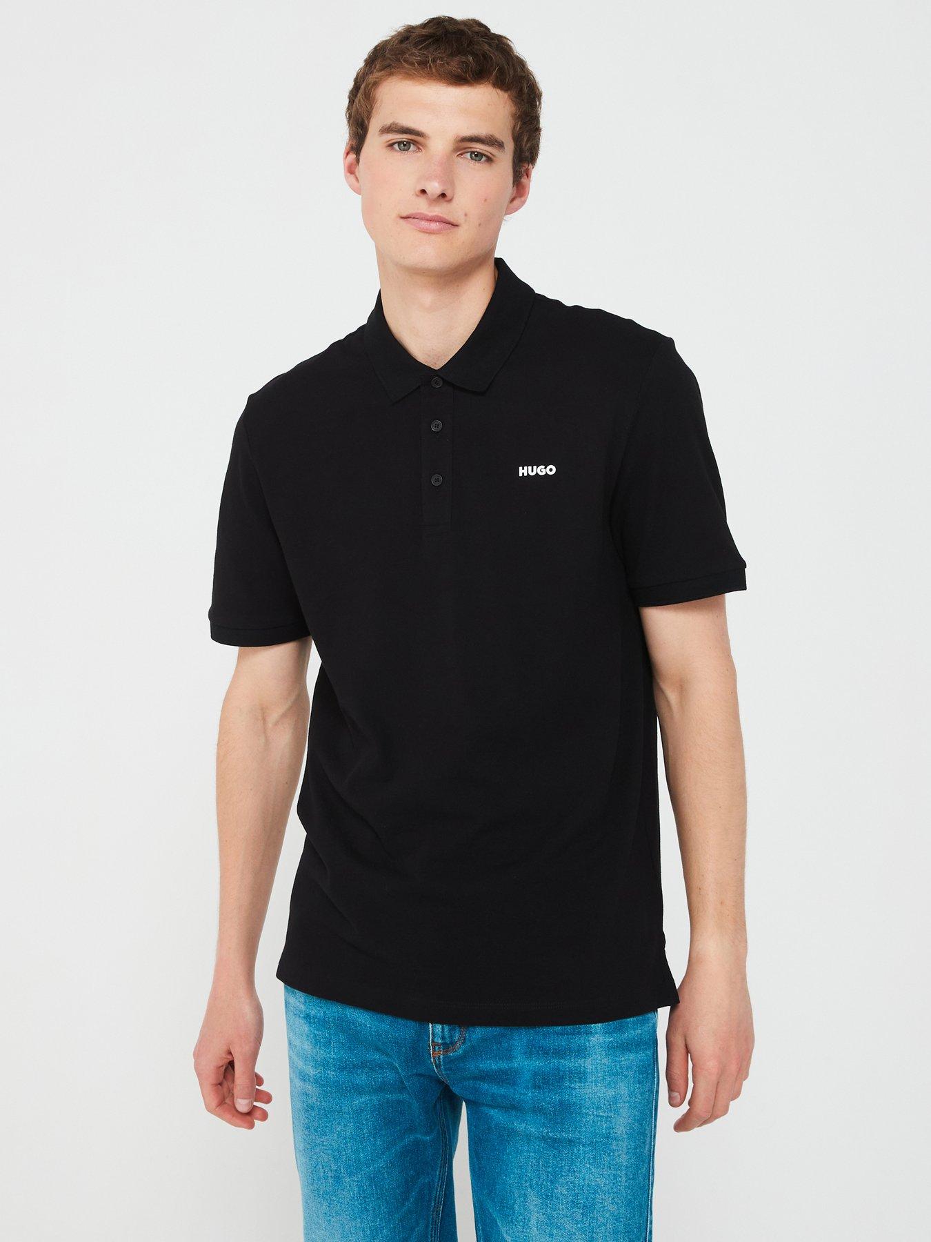 hugo-hugo-donos222-regular-fit-short-sleeve-polo-shirt-black