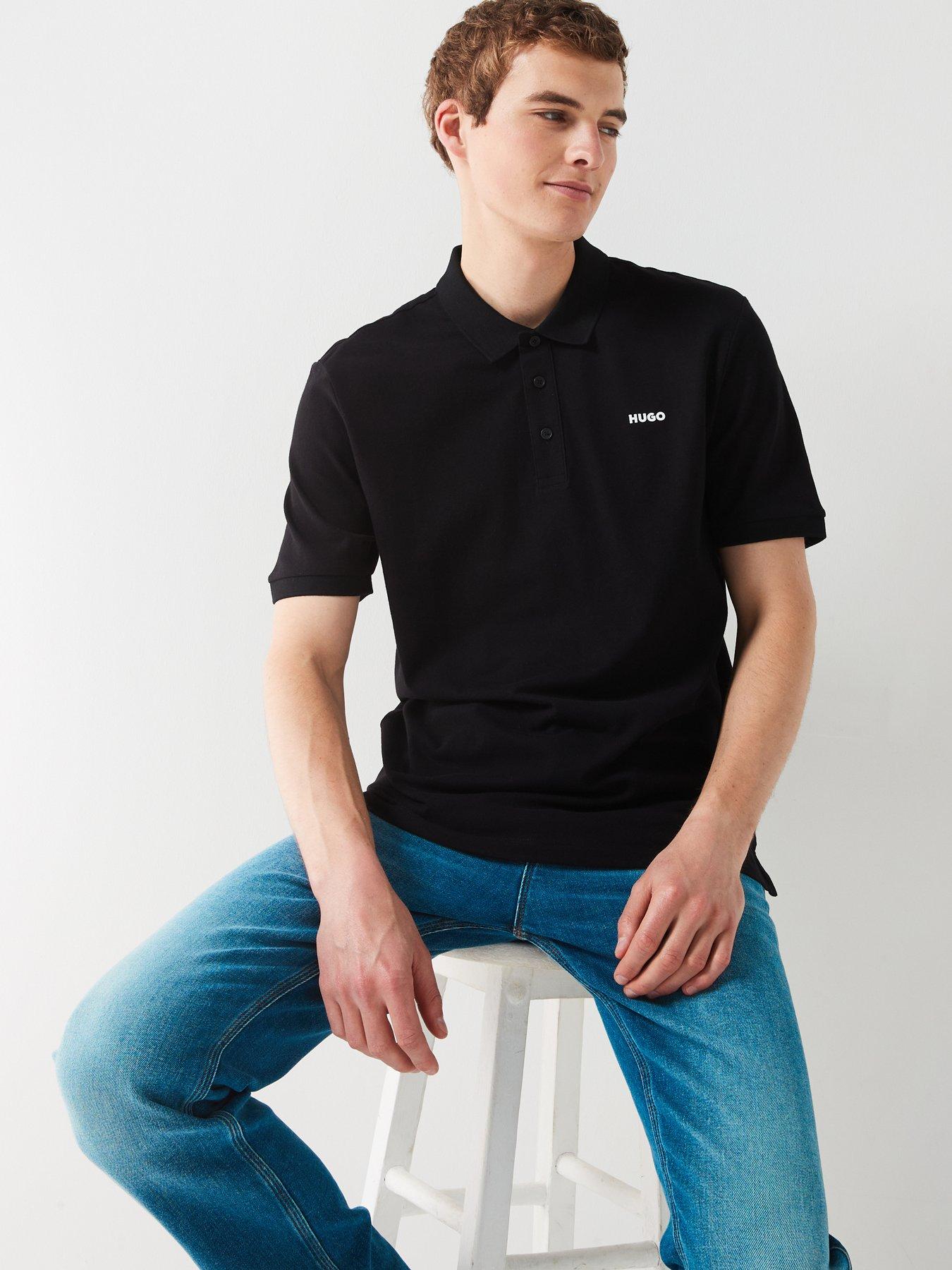 hugo-hugo-donos222-regular-fit-short-sleeve-polo-shirt-blackdetail