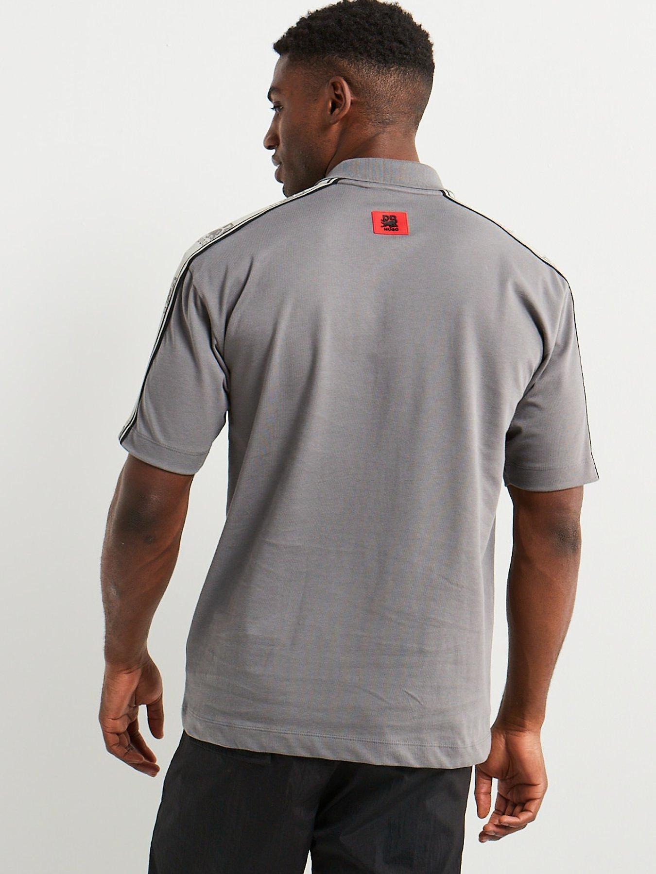 hugo-x-rbnbspdracknbsptaping-relaxed-fit-polo-shirt-greystillFront