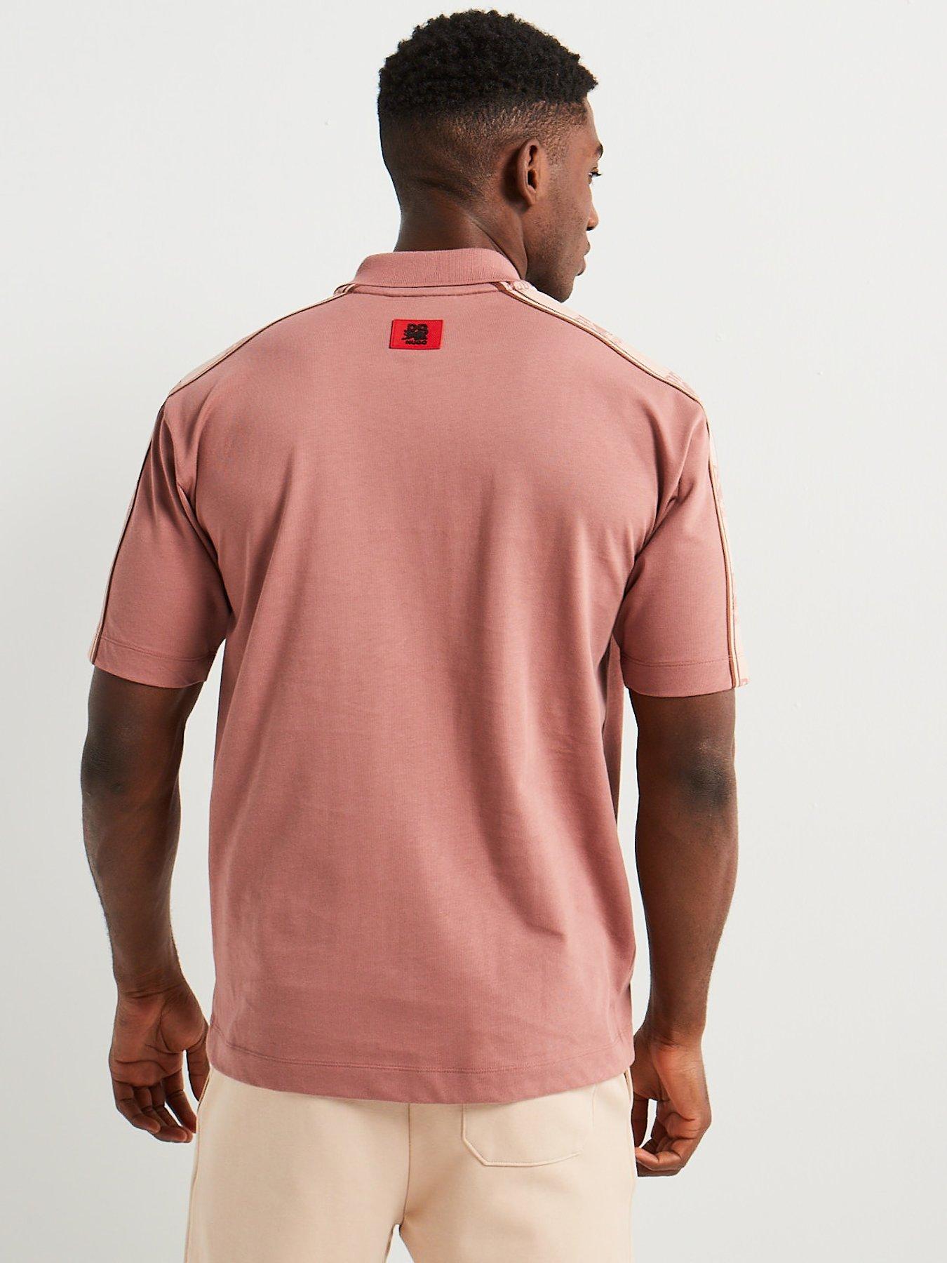 hugo-x-rbnbspdracknbsptaping-relaxed-fit-polo-shirt-pinkstillFront