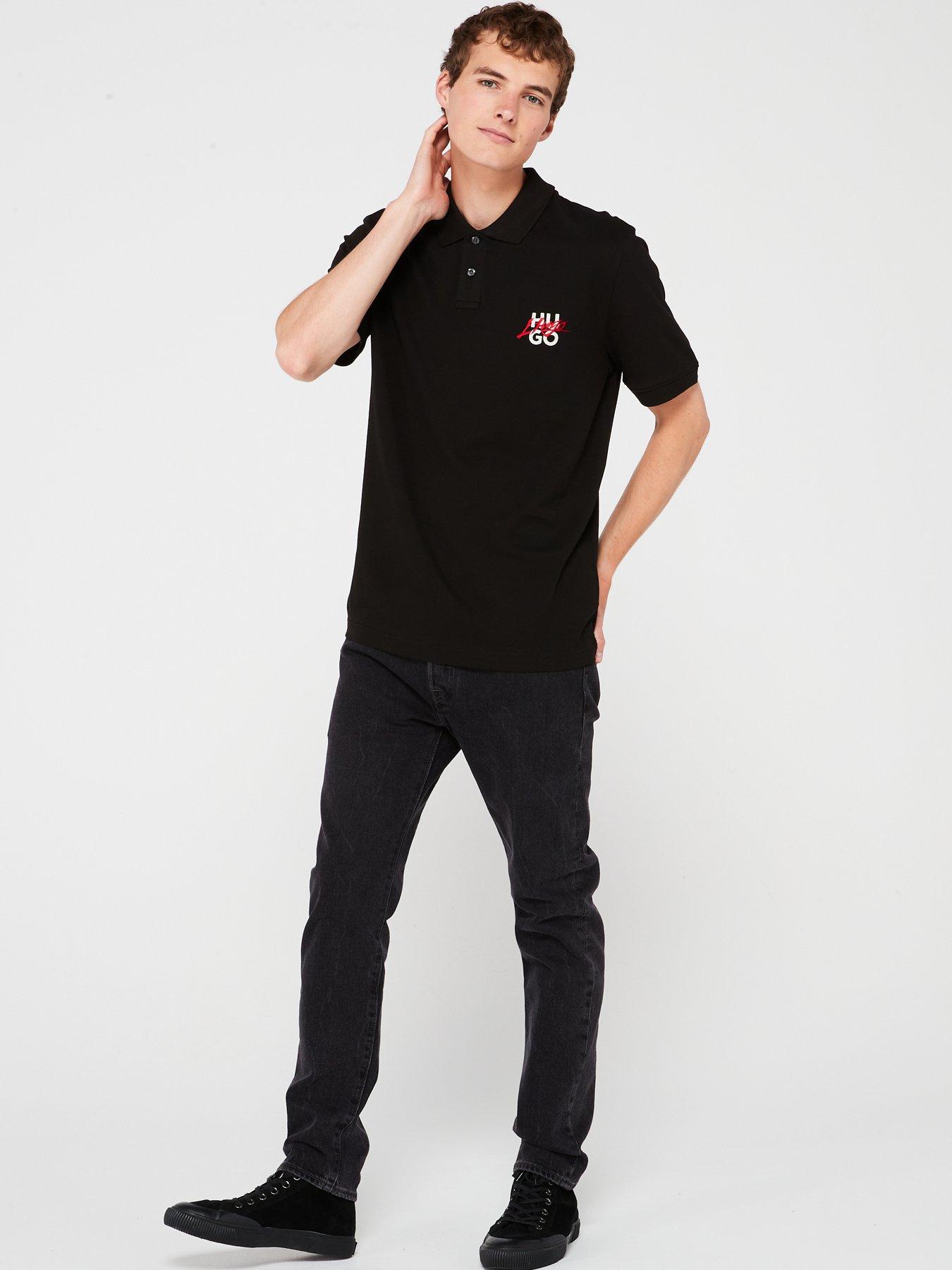 hugo-dalogpolo-gothic-stacked-logo-relaxed-fit-polo-shirt-blackback